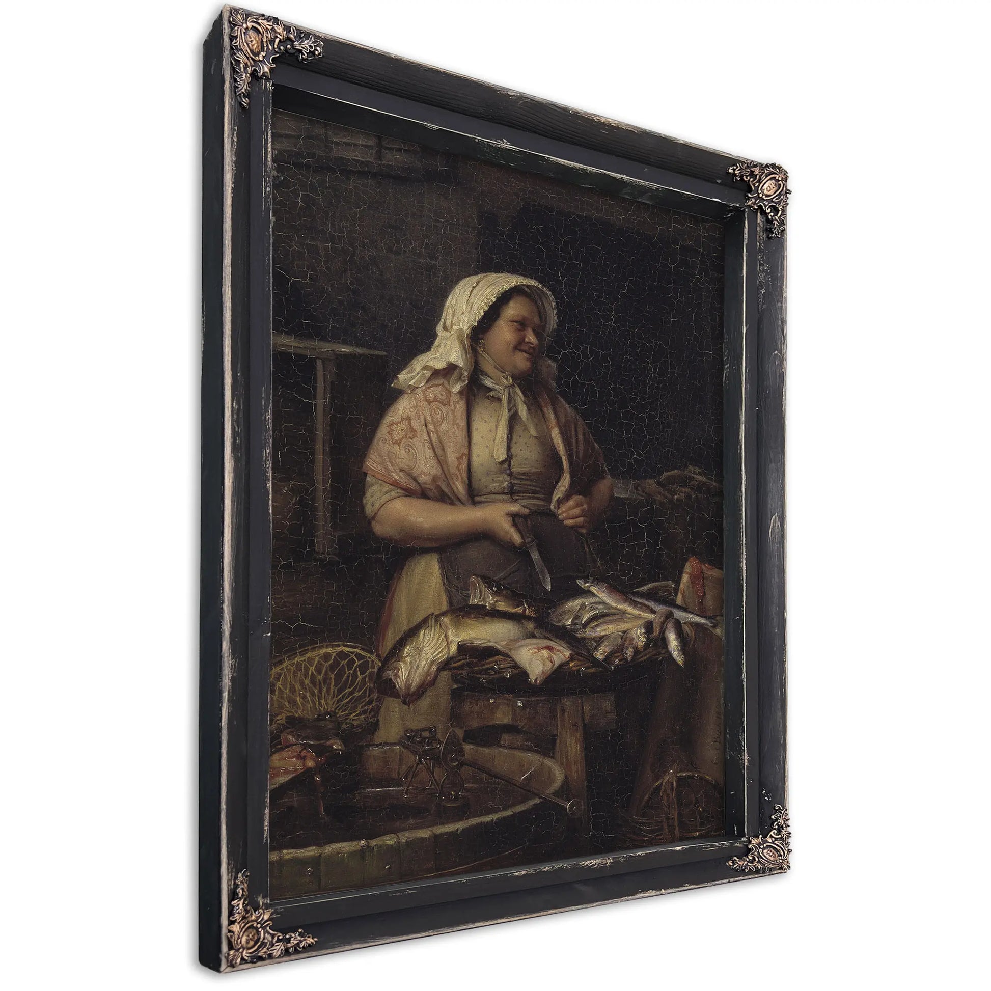En Kone Der Saelger Fisk by Carl Bloch