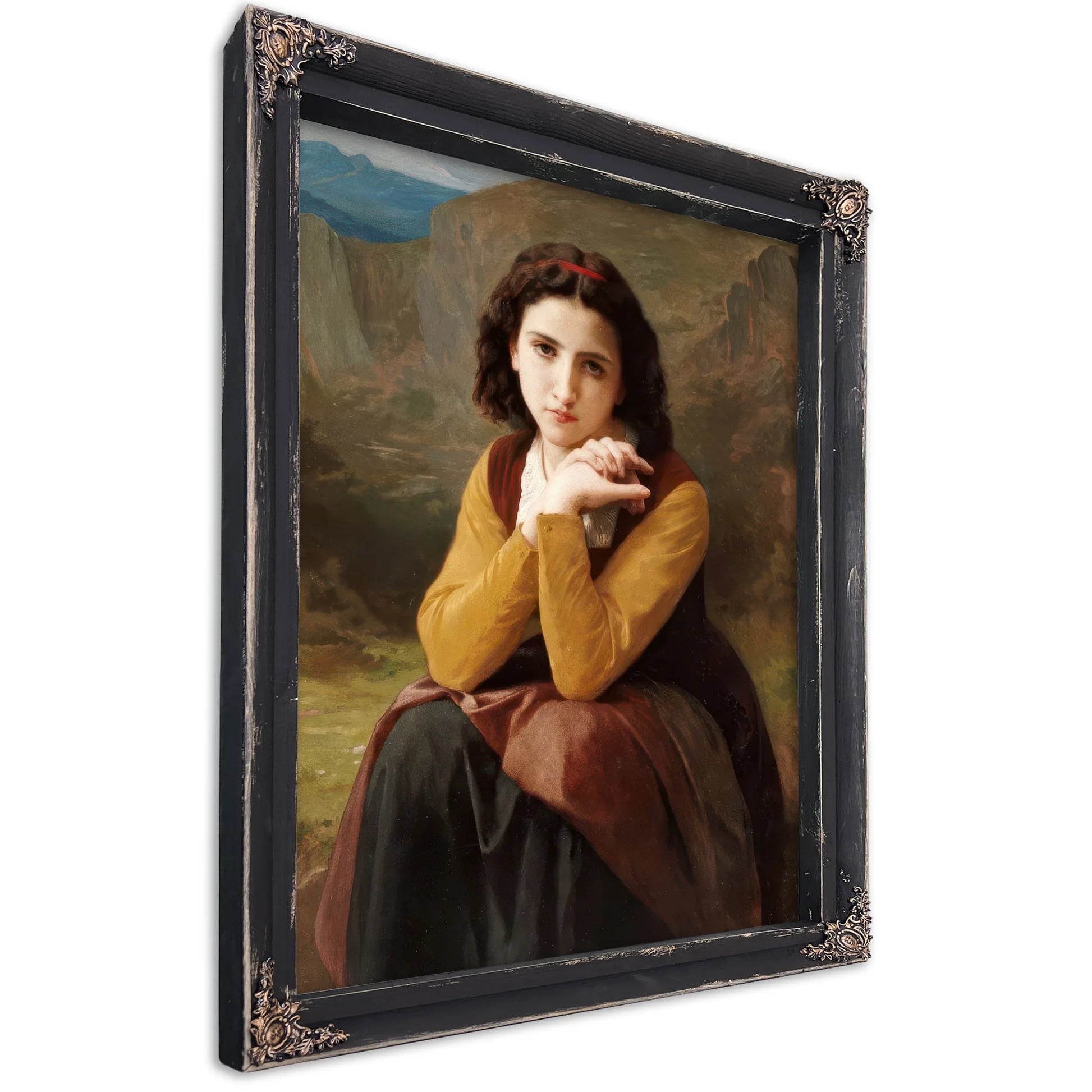 Reflective Beauty. Mignon Pensive By William Adolphe Bouguereau Fine Art Print