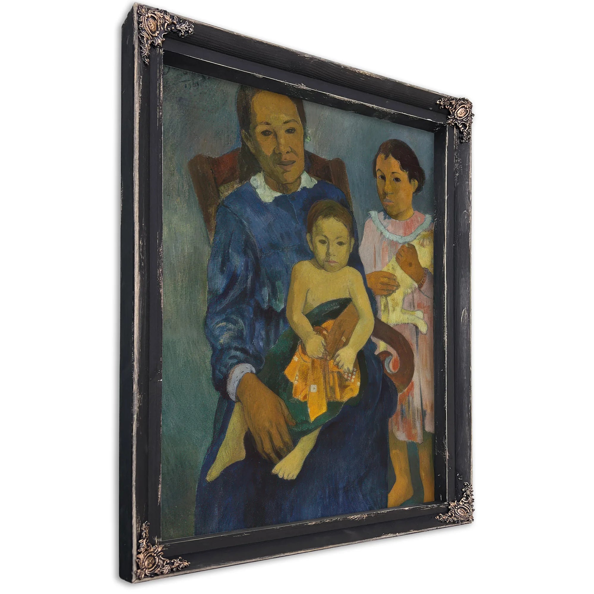 Polynesian Woman With Children By Paul Gauguin Fine Art Print