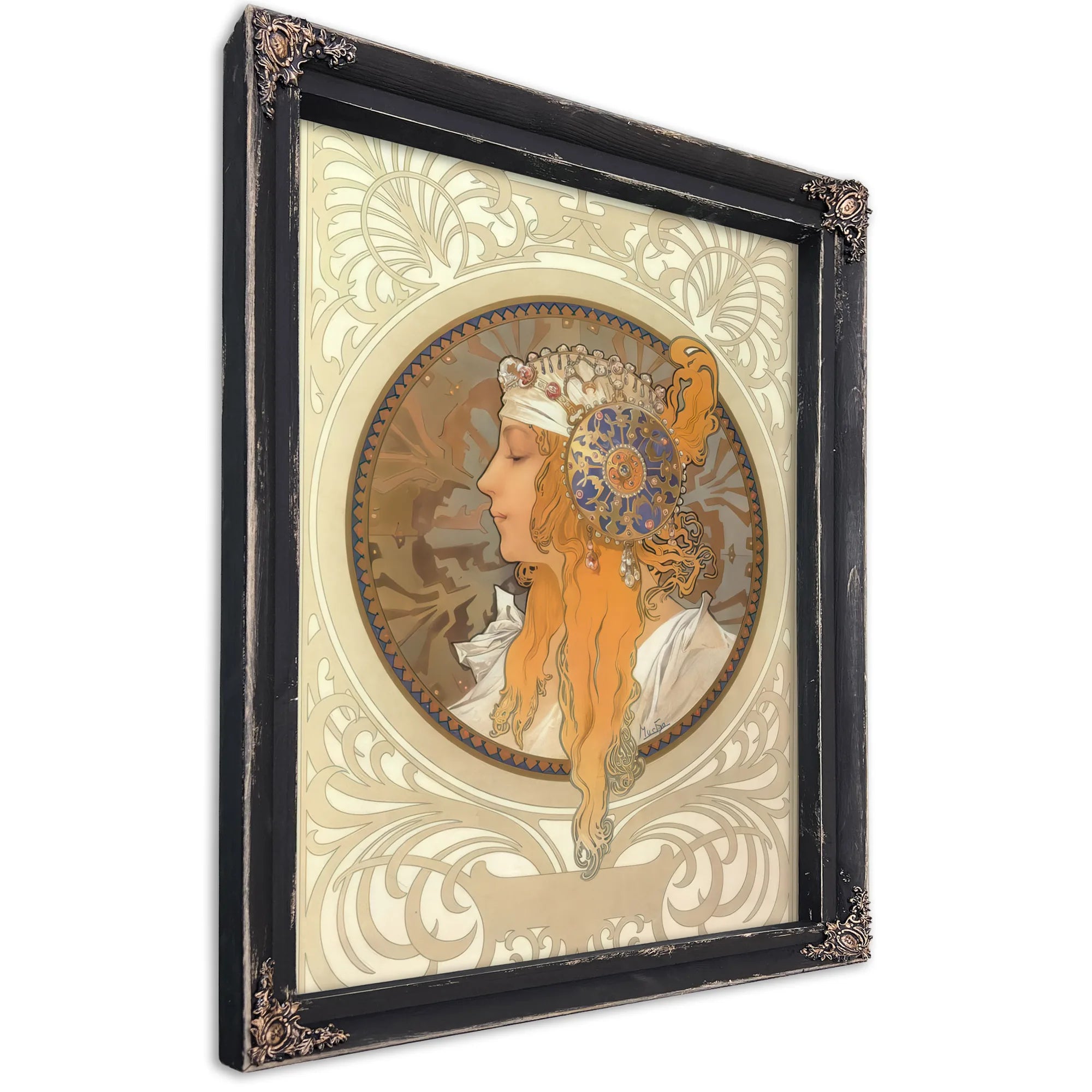 The Byzantine Heads Blonde By Alphonse Mucha Fine Art Print