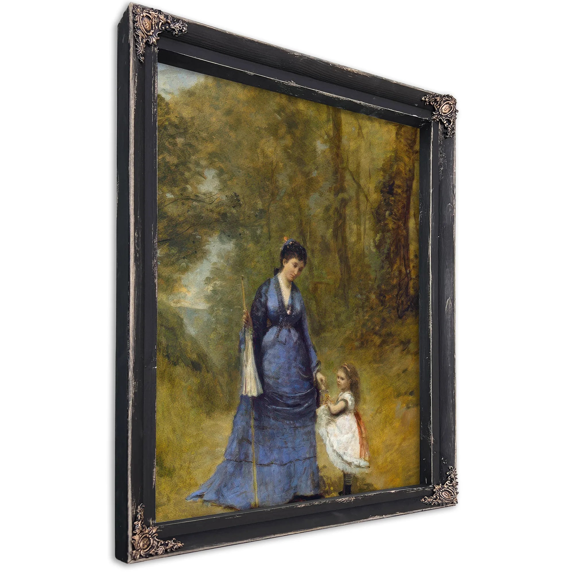 Madame Stumpf And Her Daughter Jean Baptiste By Camille Corot Fine Art Print
