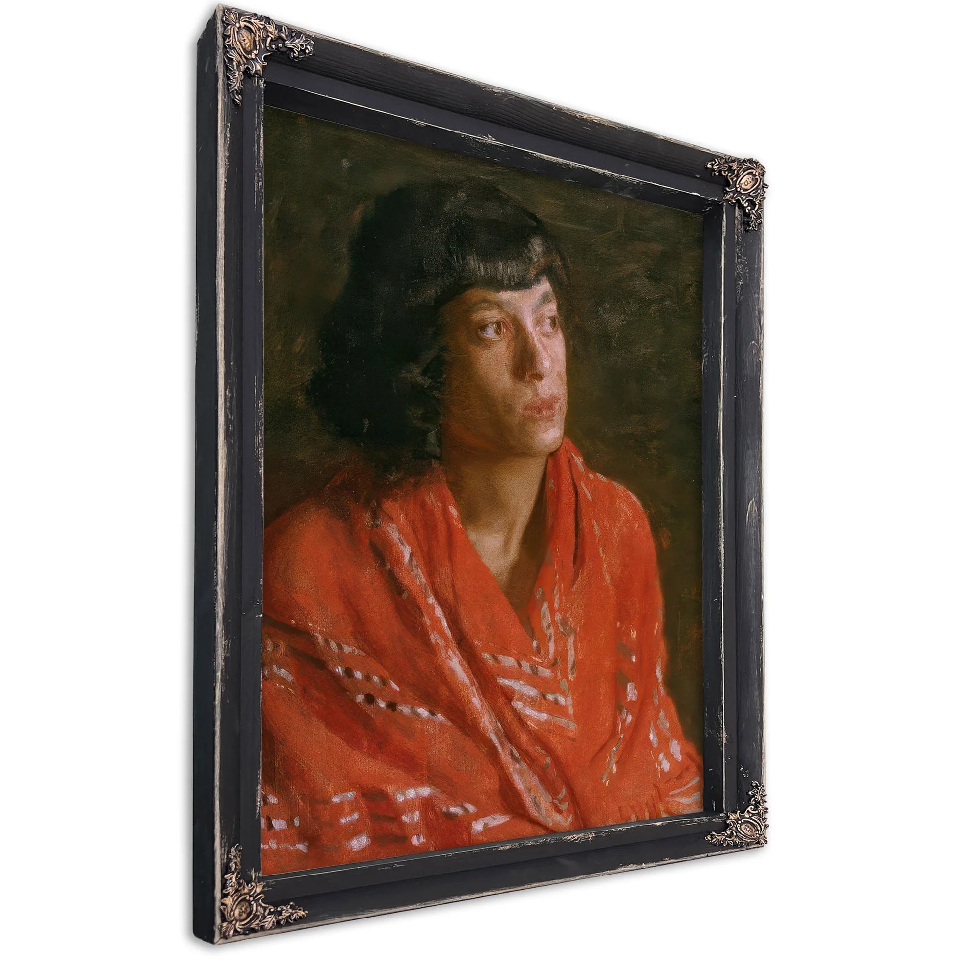 The Red Shawl By Thomas Eakins Fine Art Print