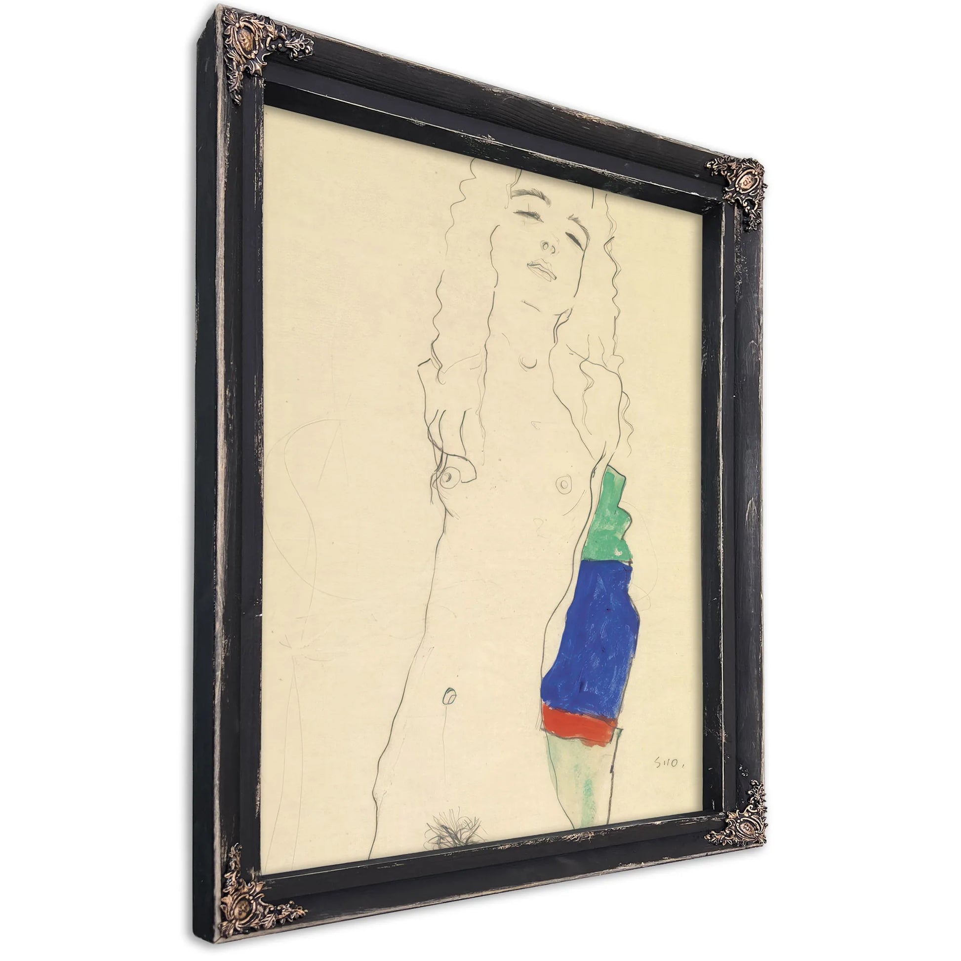 Standing Female Nude By Egon Schiele Fine Art Print