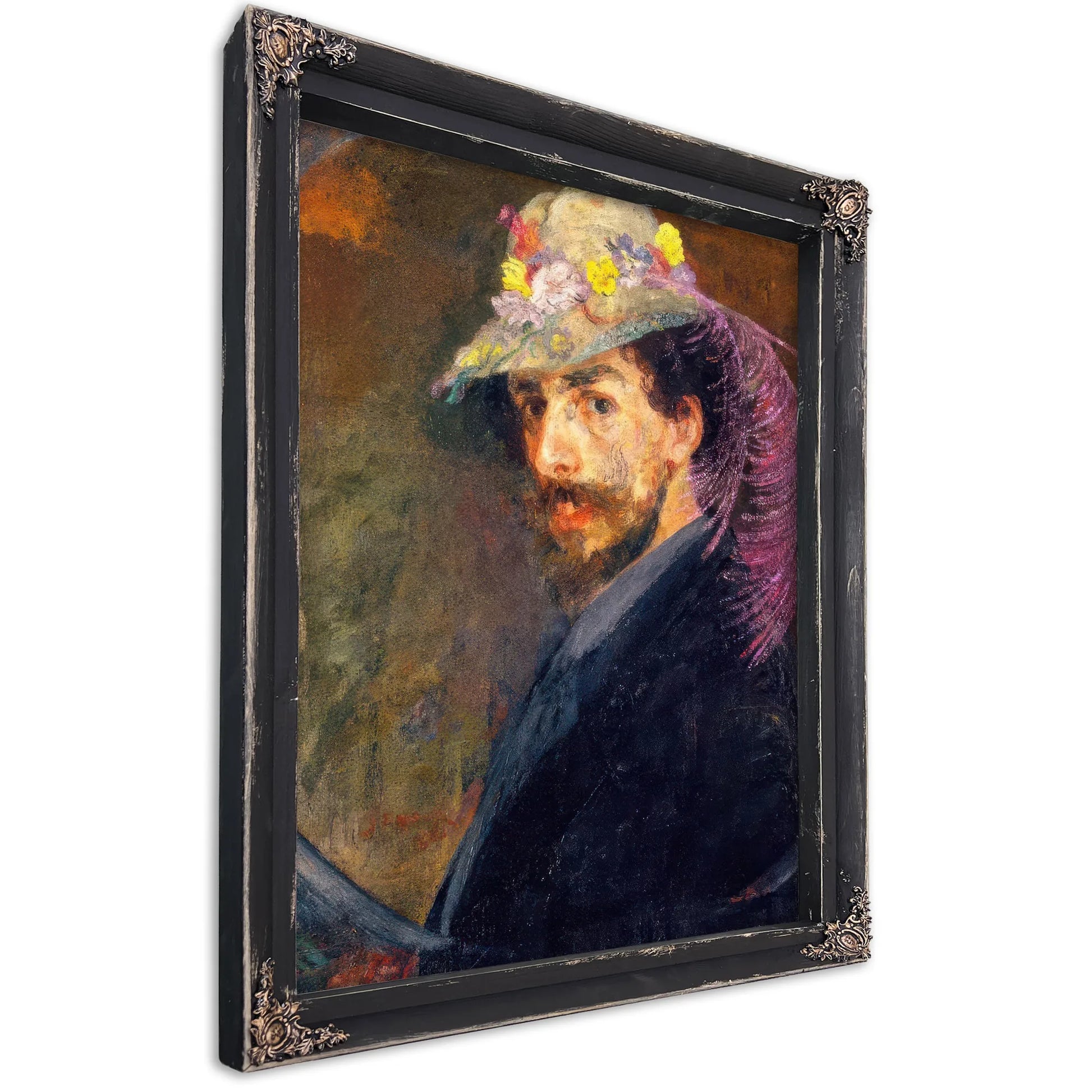 Self Portrait With Flowered Hat By James Ensor Fine Art Print