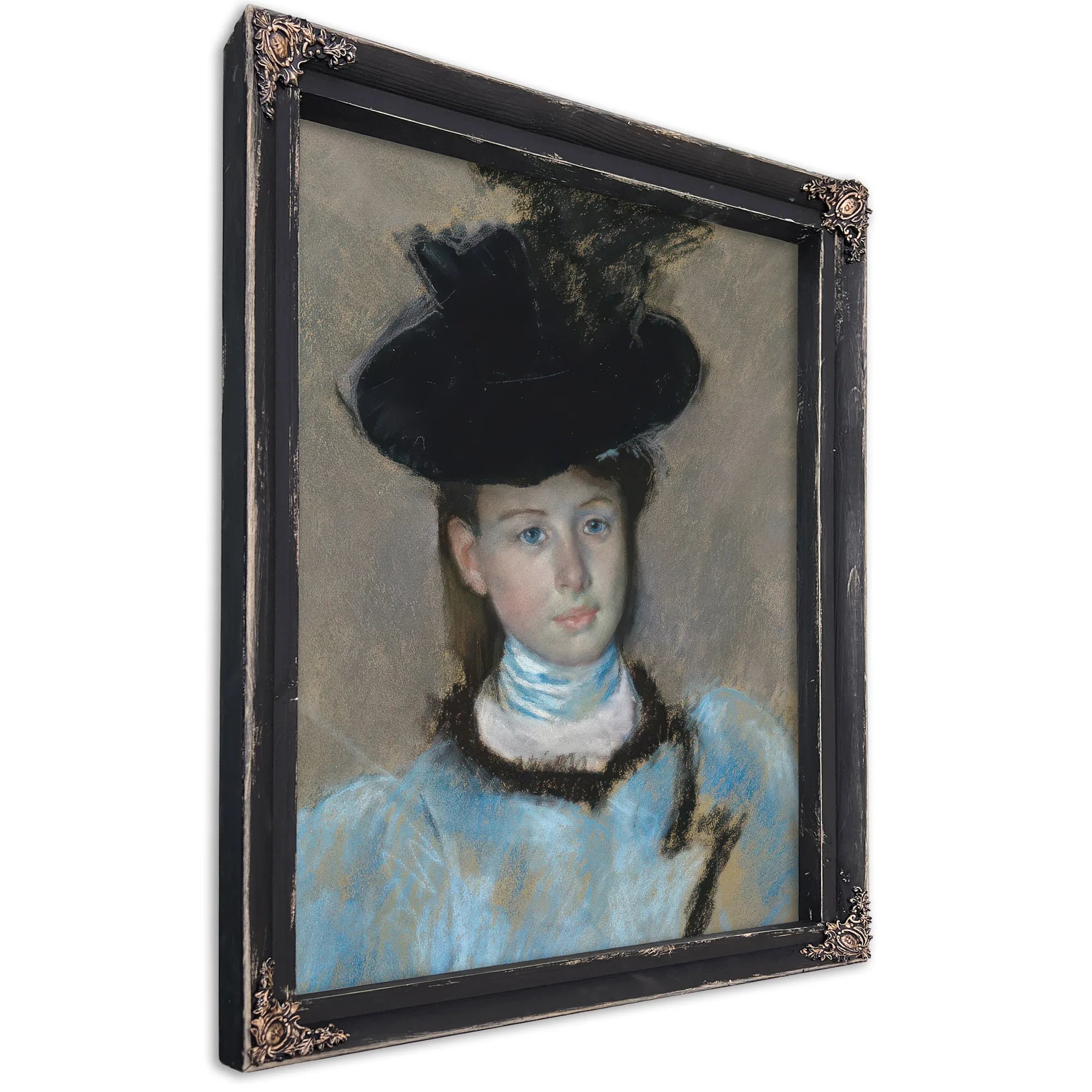 The Black Hat By Mary Cassatt Fine Art Print