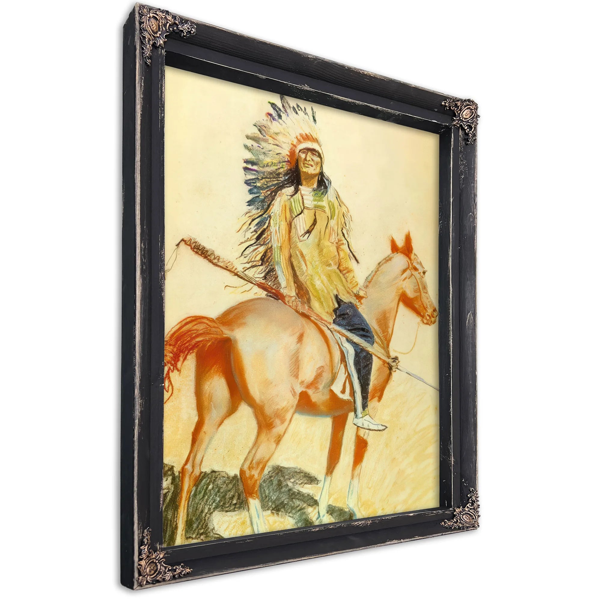 A Sioux Chief By Frederic Remington Fine Art Print