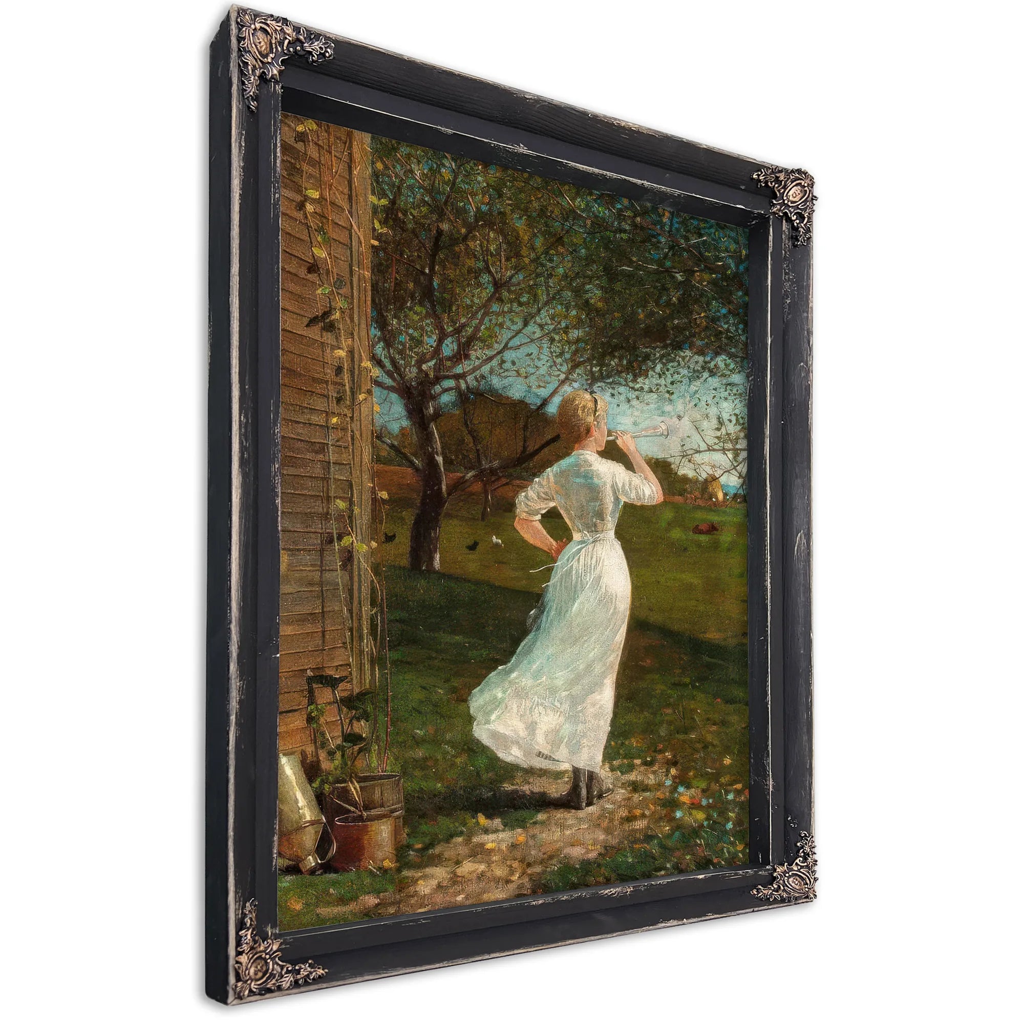 The Dinner Horn (Blowing The Horn At Seaside) By Winslow Homer Fine Art Print