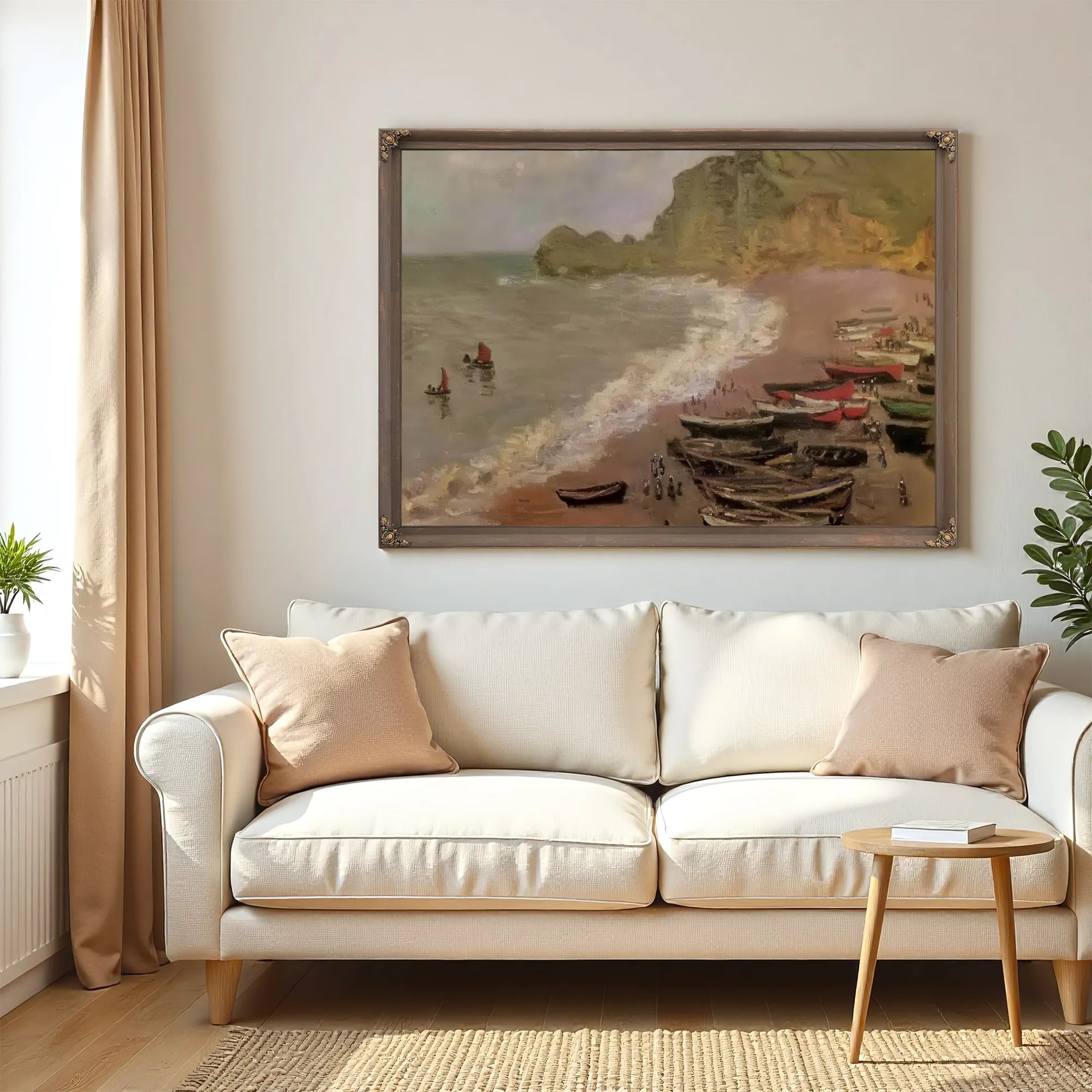 The Beach At Etretat By Claude Monet Fine Art Print