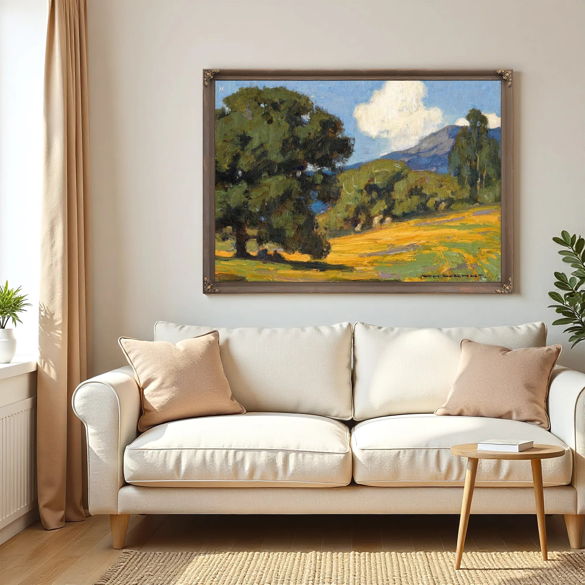 California Wildflowers And Oaks By William Wendt Fine Art Print