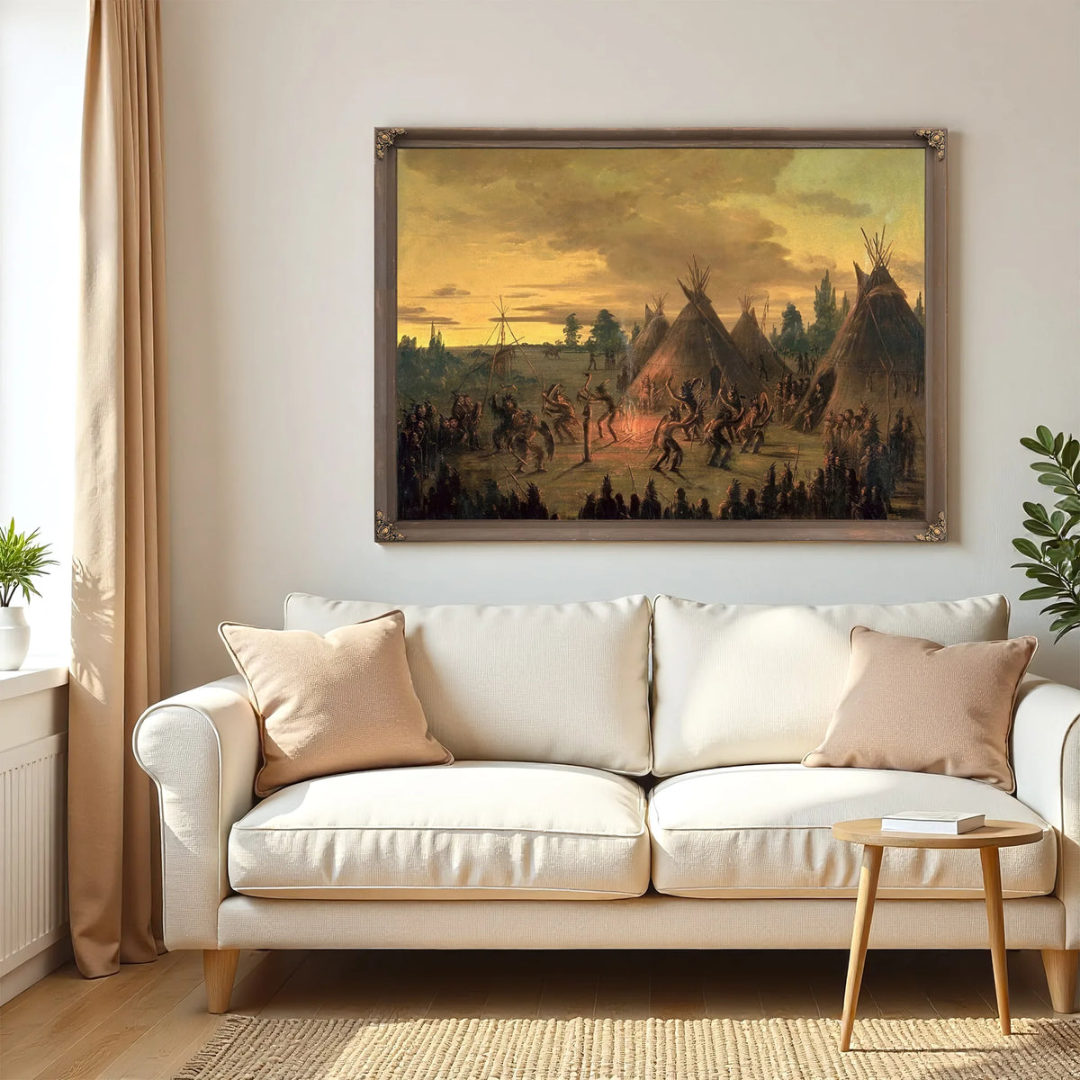 War Dance, Sioux By George Catlin Fine Art Print