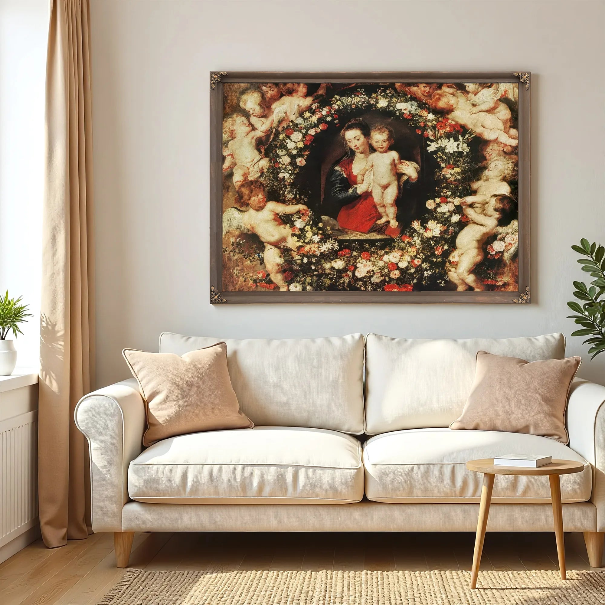Virgin With A Garland Of Flowers By Peter Paul Rubens Fine Art Print