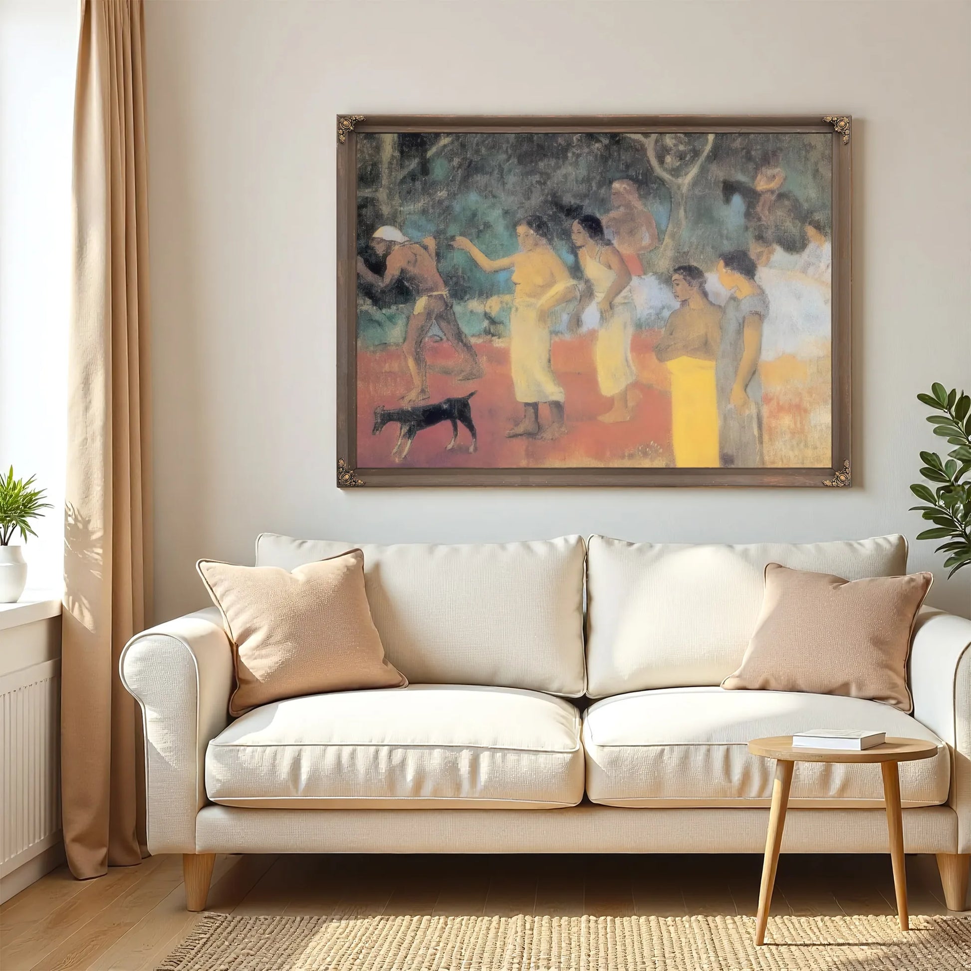 Scene From Tahitian Life By Paul Gauguin Fine Art Print