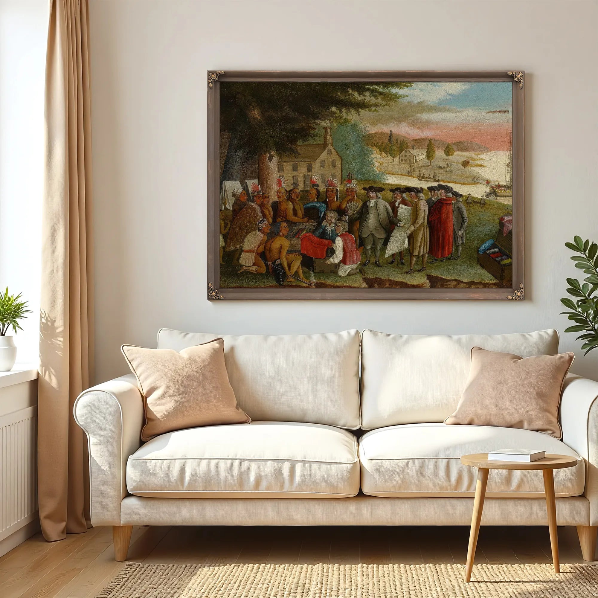 Penn 1039 S Treaty With The Indians 1840 By Edward Hicks Fine Art Print
