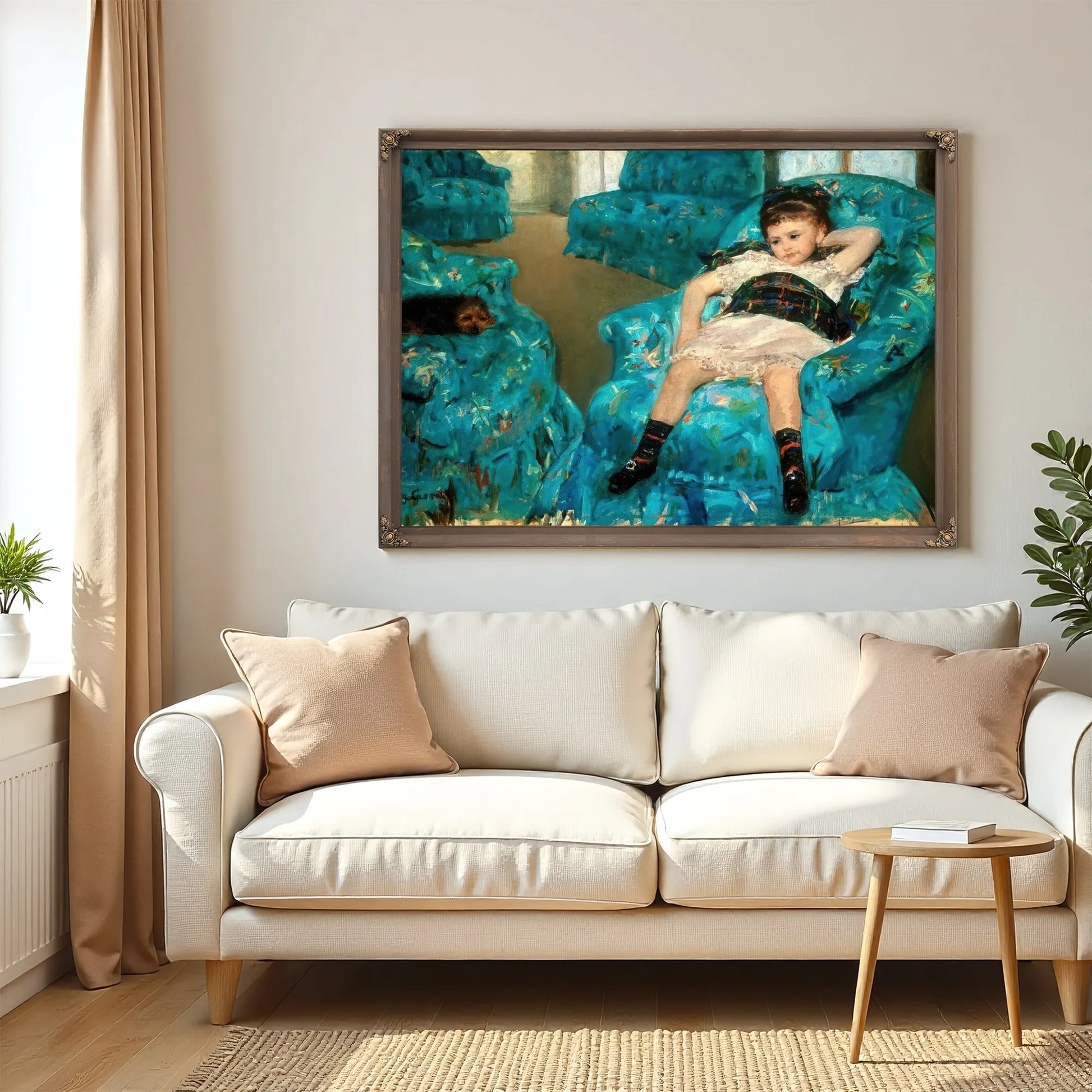 Little Girl In A Blue Armchair By Mary Cassatt Fine Art Print