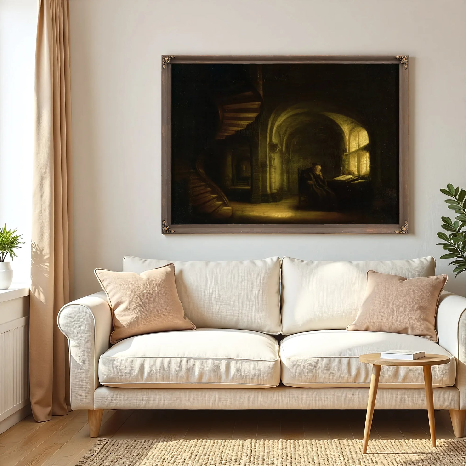 Philosopher With An Open Book By Rembrandt Fine Art Print