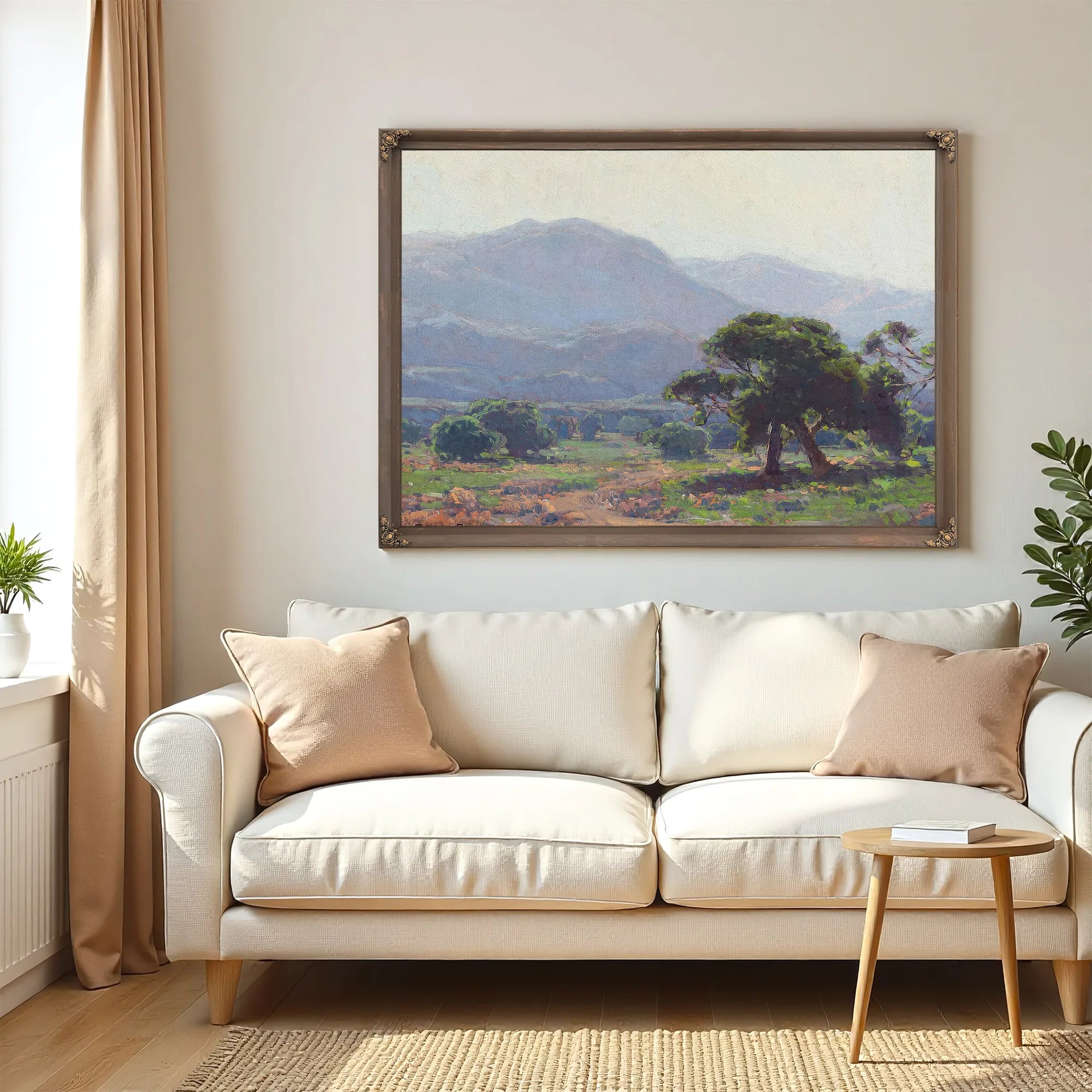 Oaks With Blue Hills Beyond By Edgar Payne Fine Art Print