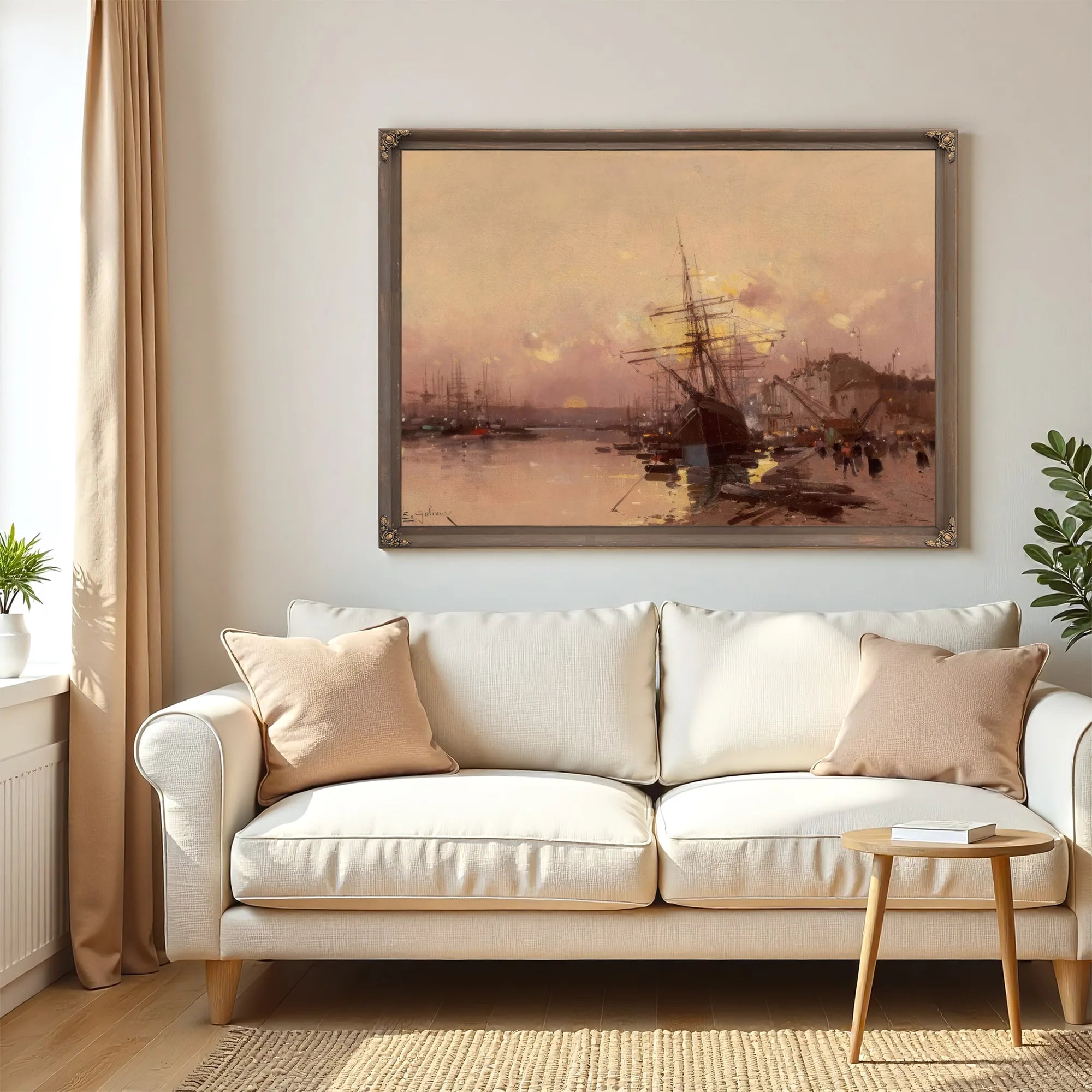 Port Breton Au Crepuscule By Eugene Galien Laloue Fine Art Print