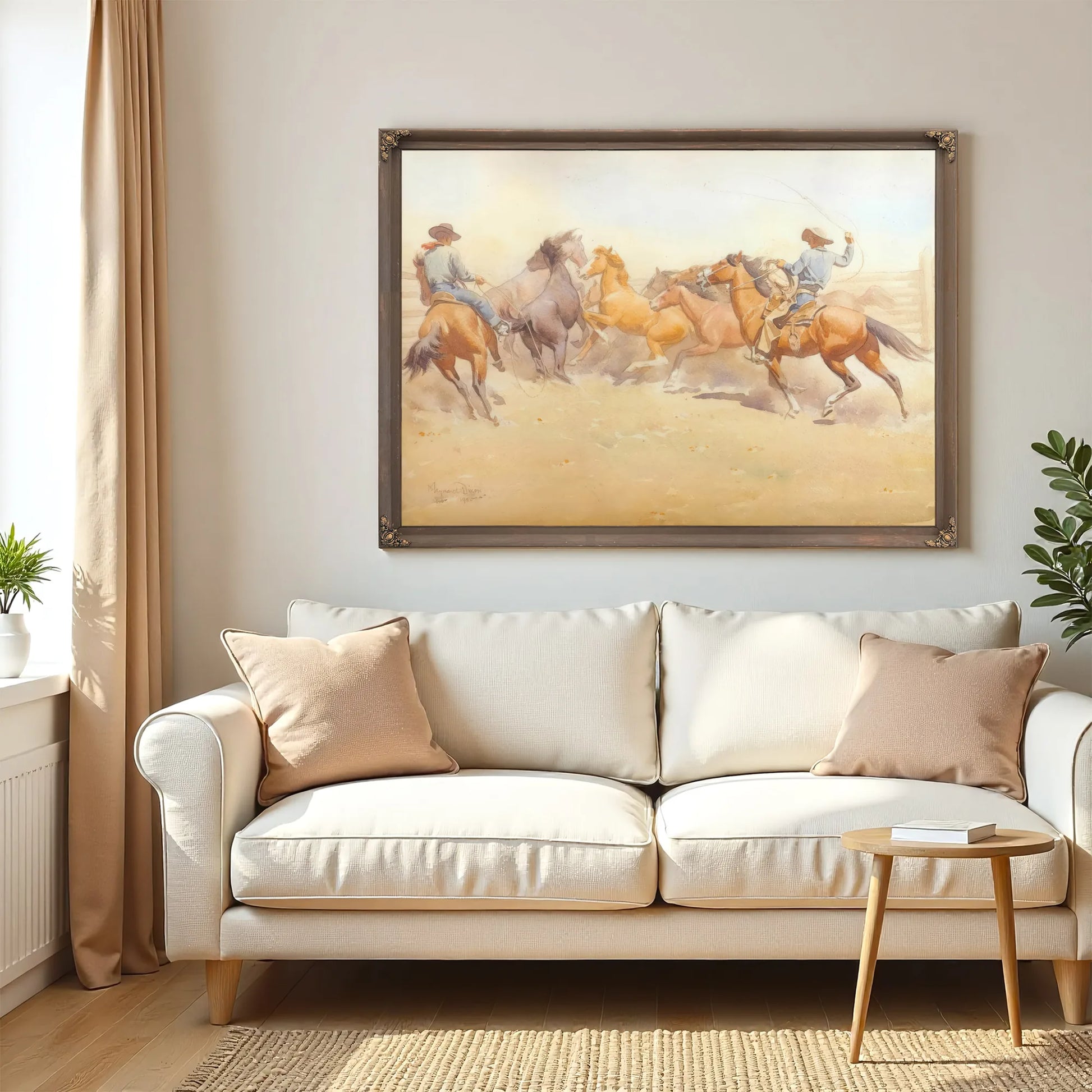 Roping Horses By Maynard Dixon Fine Art Print