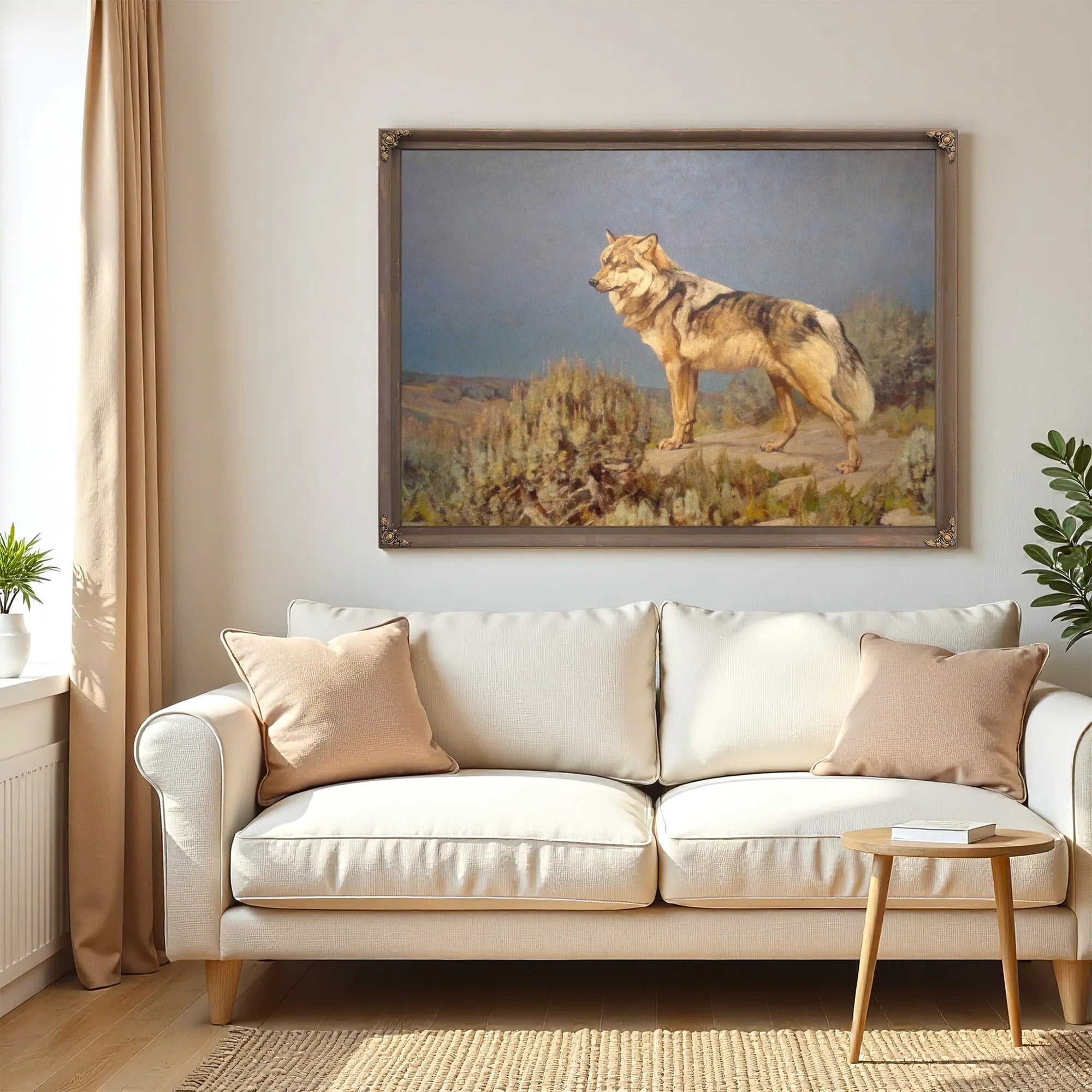Grey Wolf Standing On A Bluff By Carl Rungius Fine Art Print