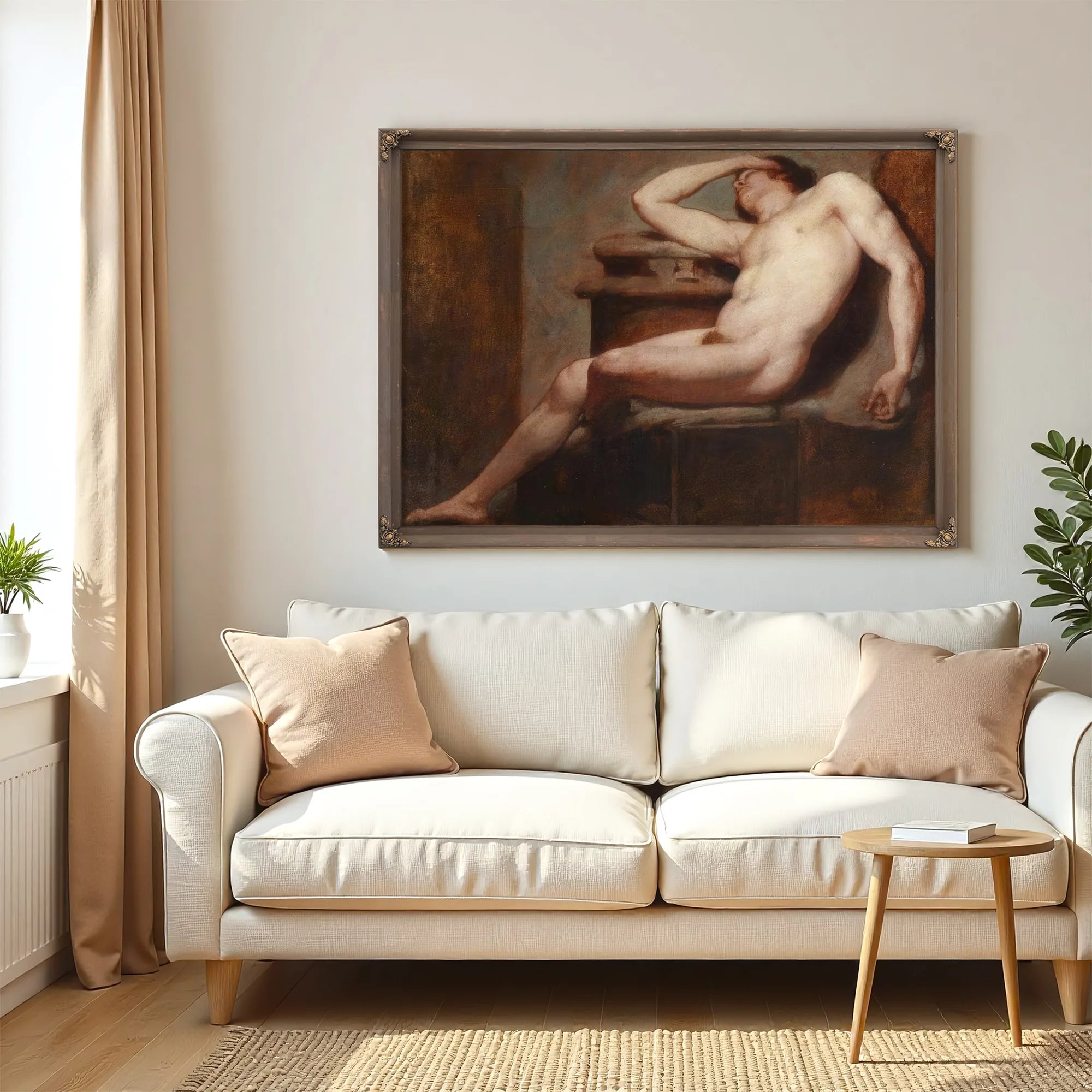 Academic Study Of A Reclining Male Nude Asleep By William Etty Fine Art Print