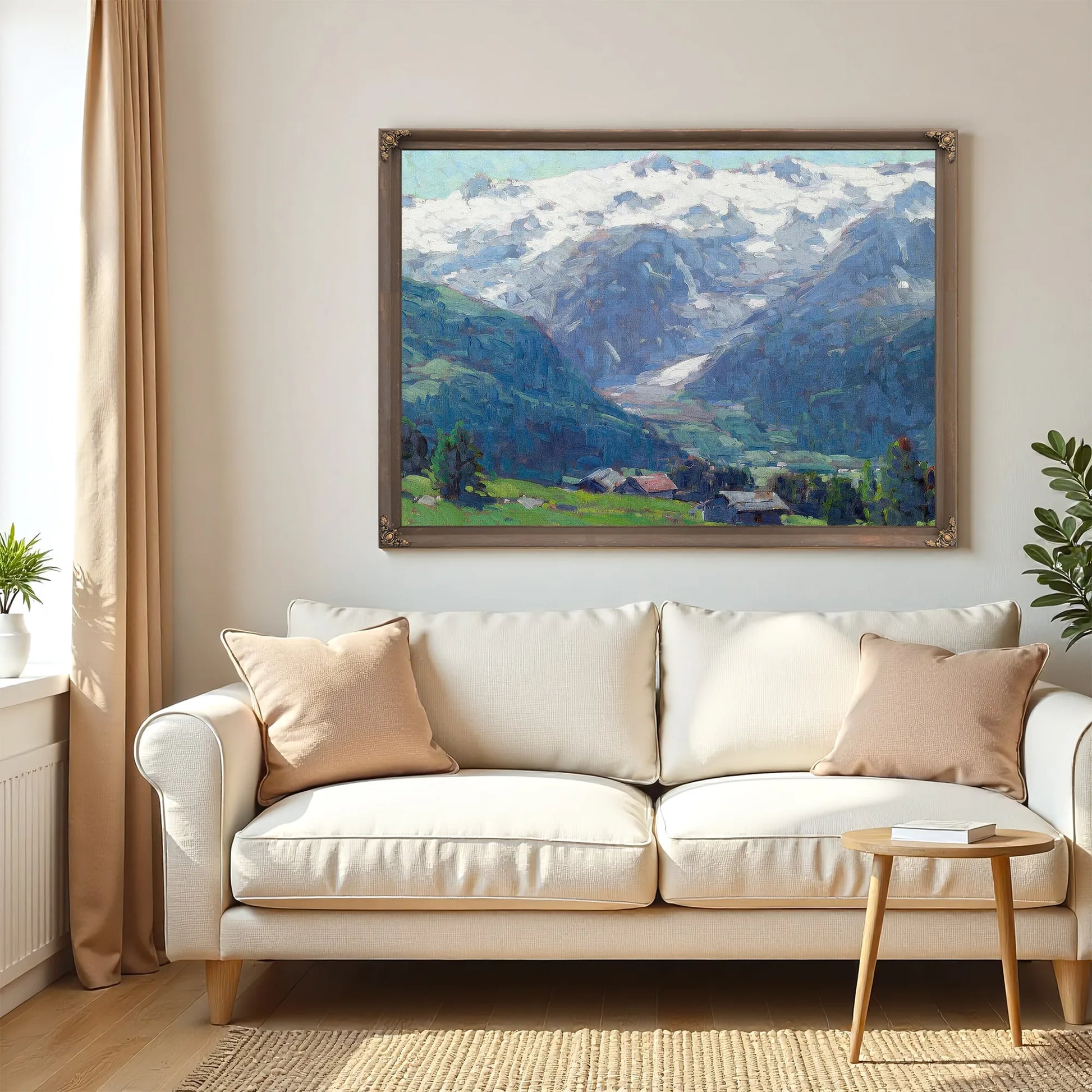 Distant Glaciers And High Country Huts By Edgar Payne Fine Art Print