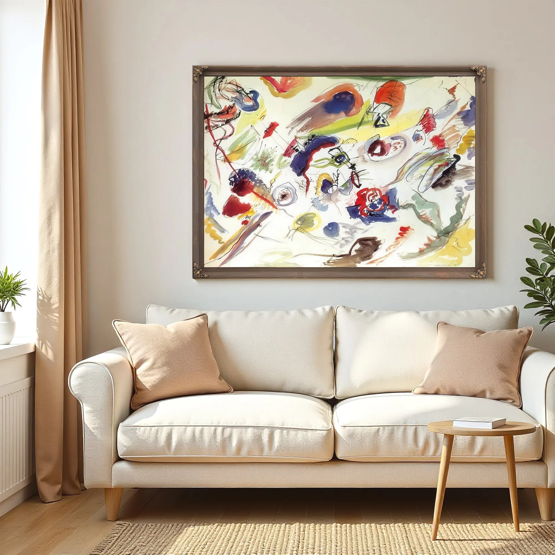 Untitle ( First Abstract Watercolour) 1910 By Wassily Kandinsky Fine Art Print