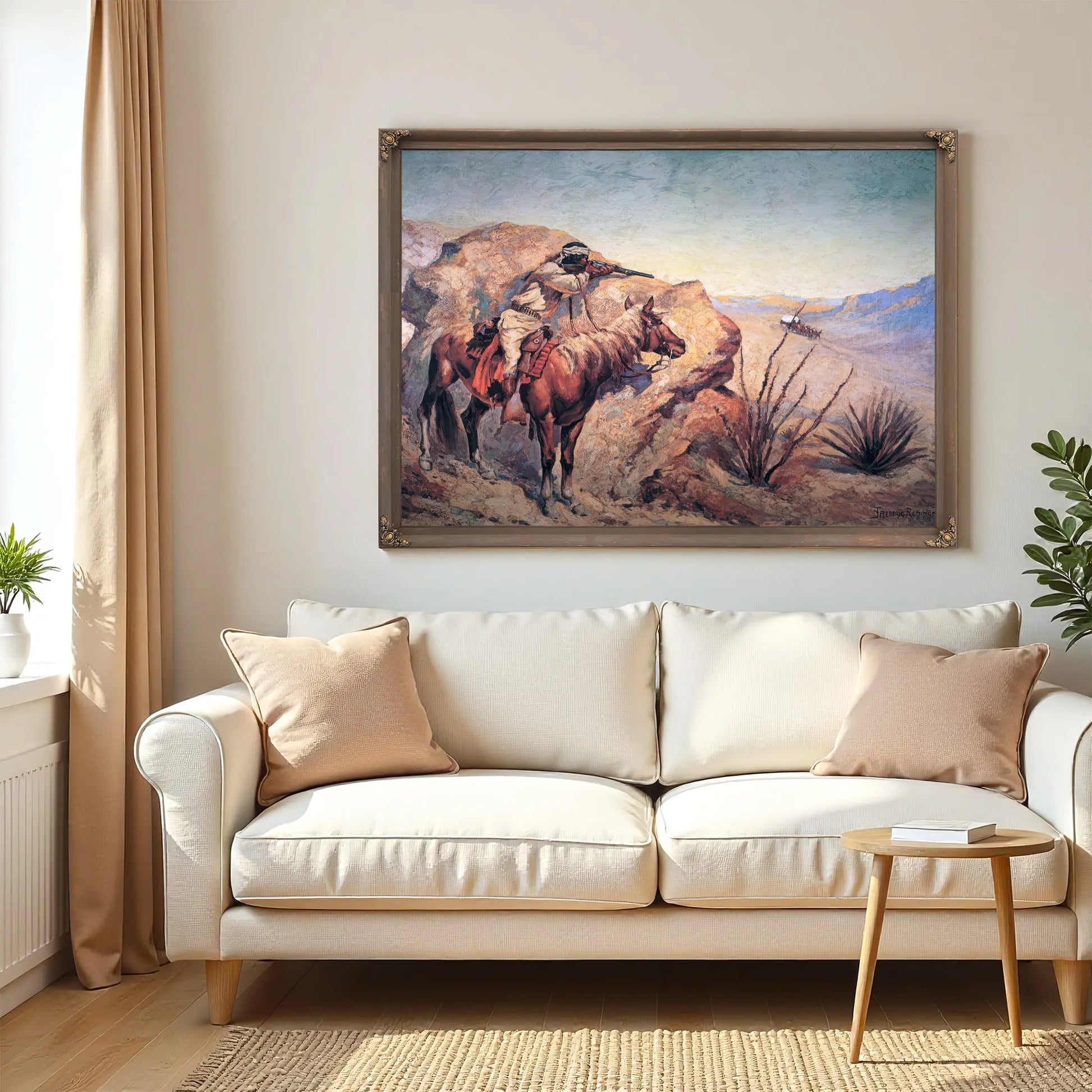 Apache Ambush Oil On Canvas by Frederic Remington