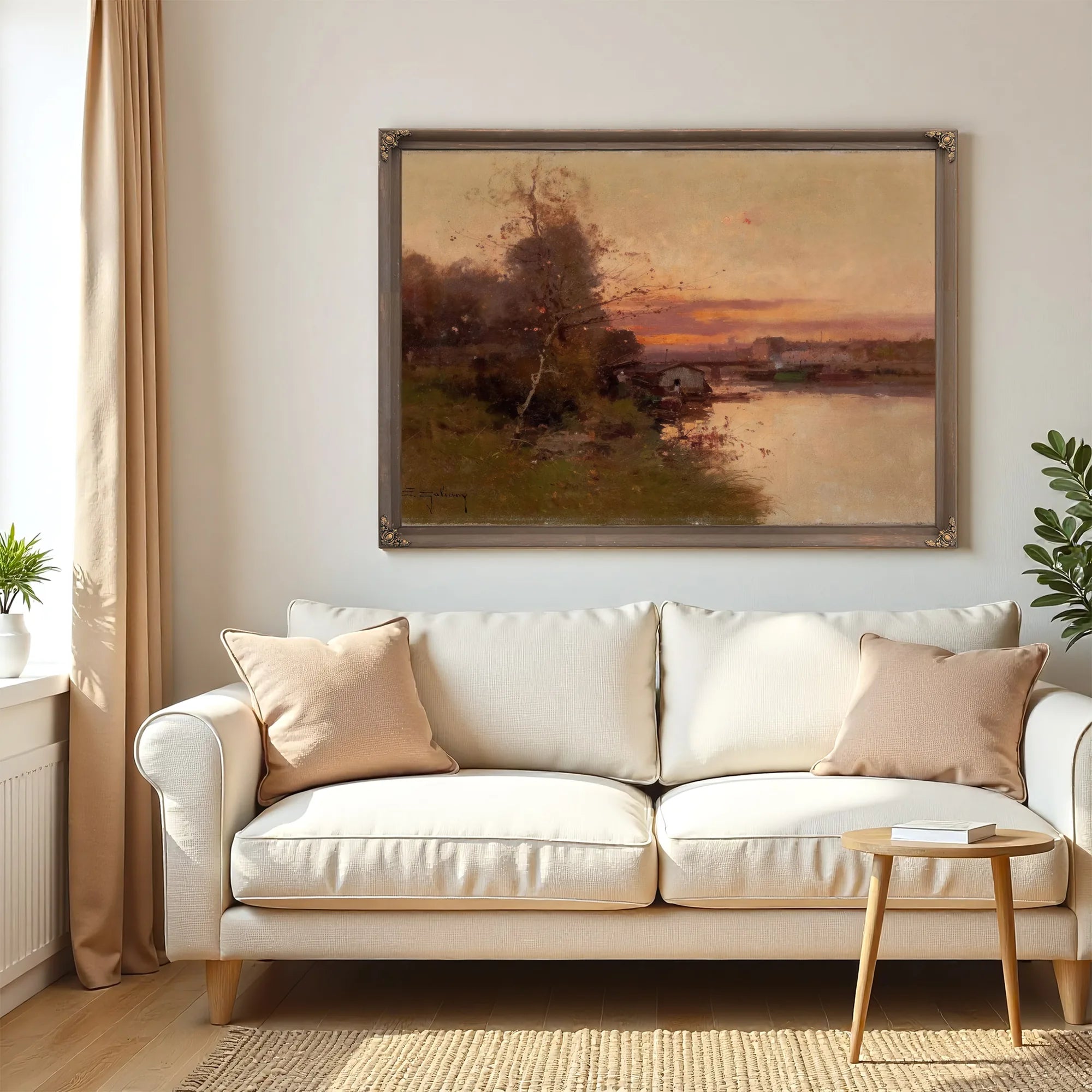 River At Sunset By Eugene Galien Laloue Fine Art Print