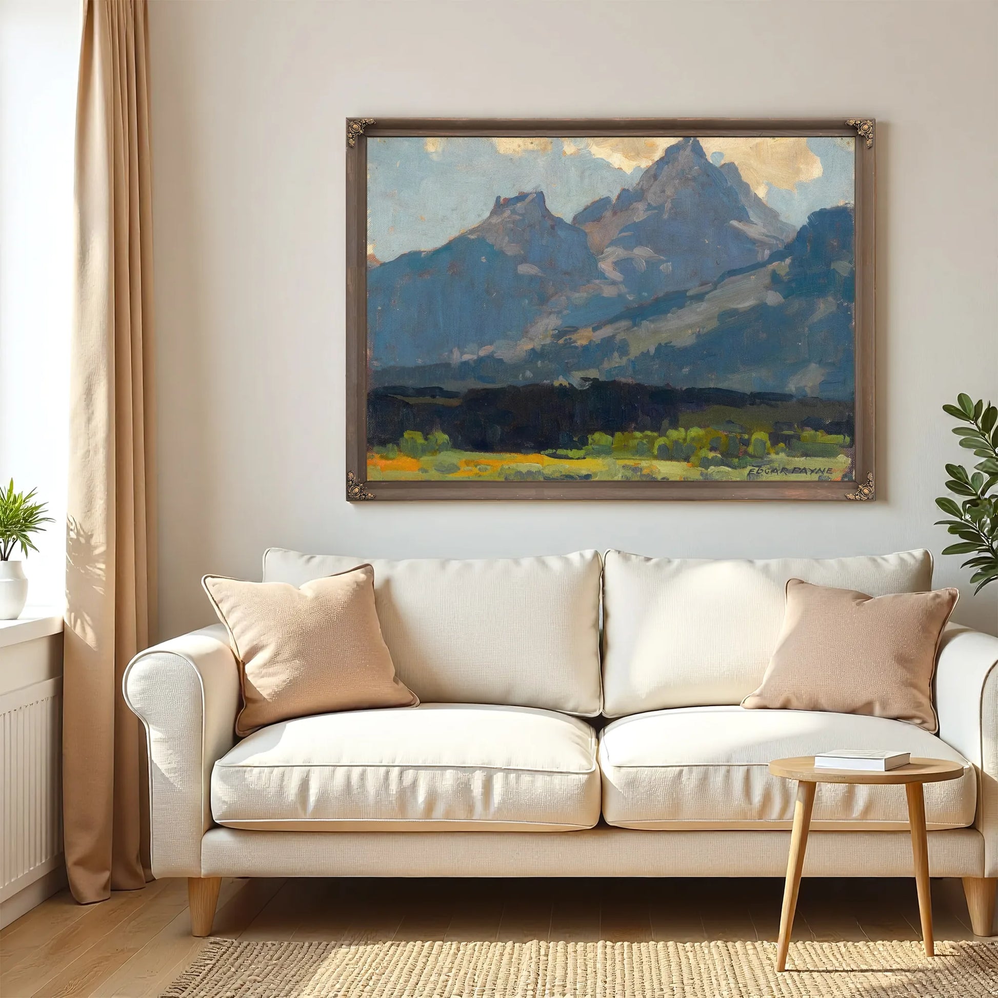 A View From The Valley Floor Towards The Sierras By Edgar Payne Fine Art Print