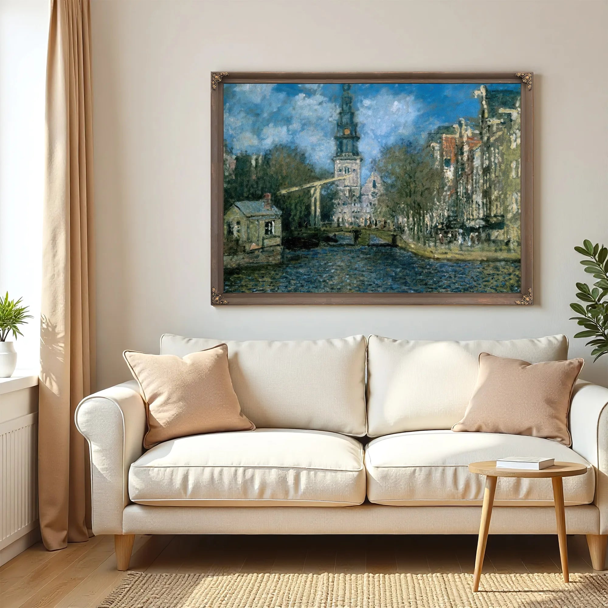 Zuiderkerk At Amsterdam Looking Up The Groenburgwal By Claude Monet Fine Art Print