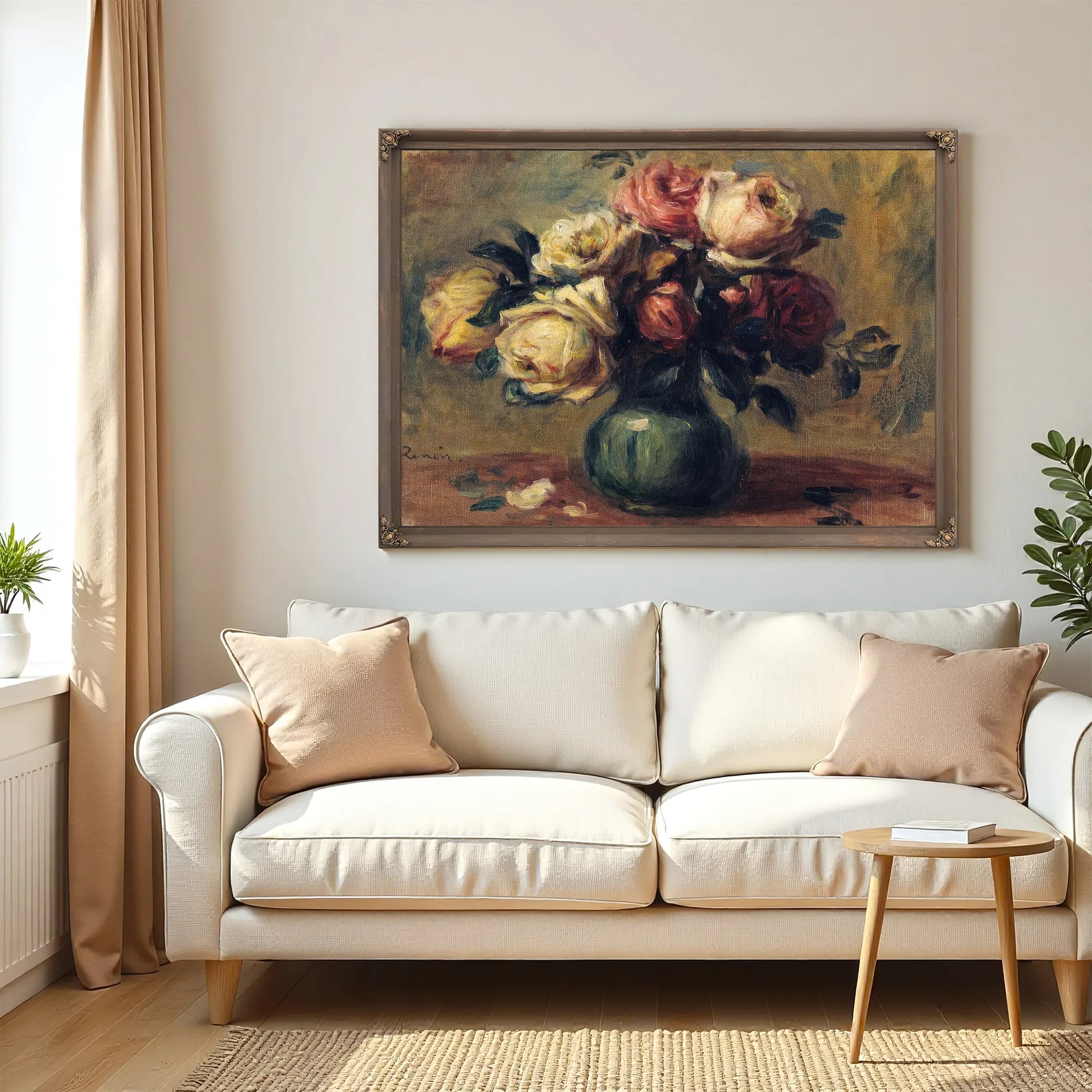 Roses In A Vase By Pierre August Renoir Fine Art Print