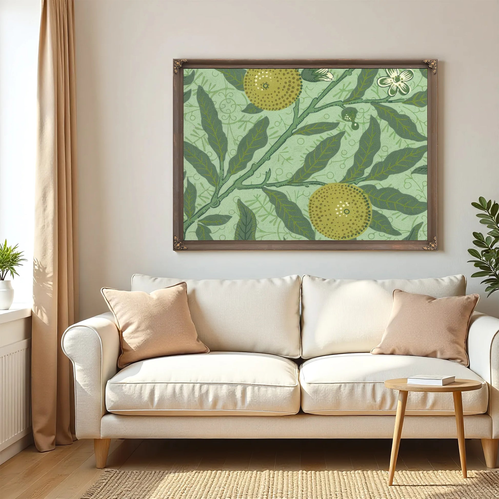 Wallpaper Sample With Lemons And Branches By William Morris Fine Art Print