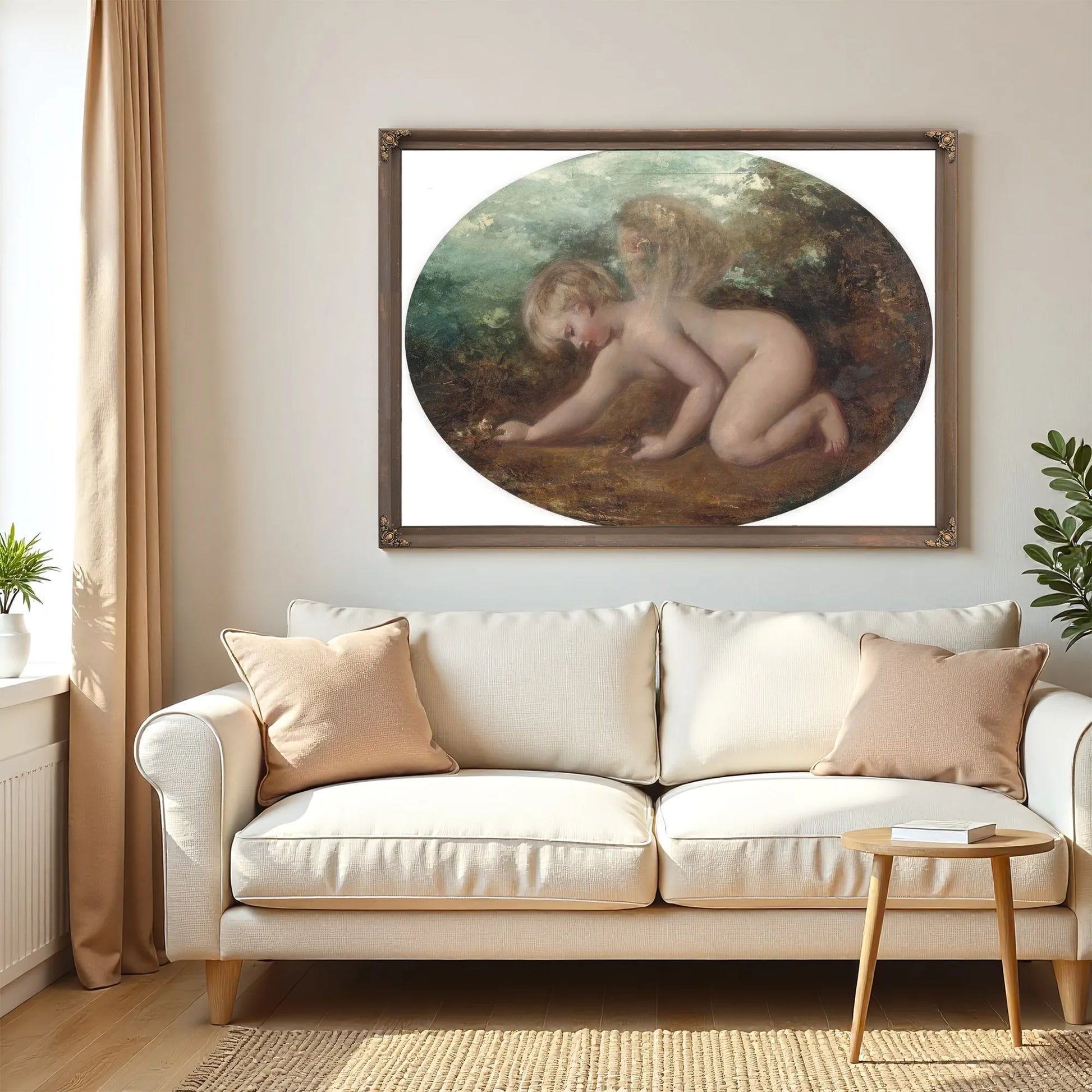 A Putto Collecting Flowers By William Etty Fine Art Print