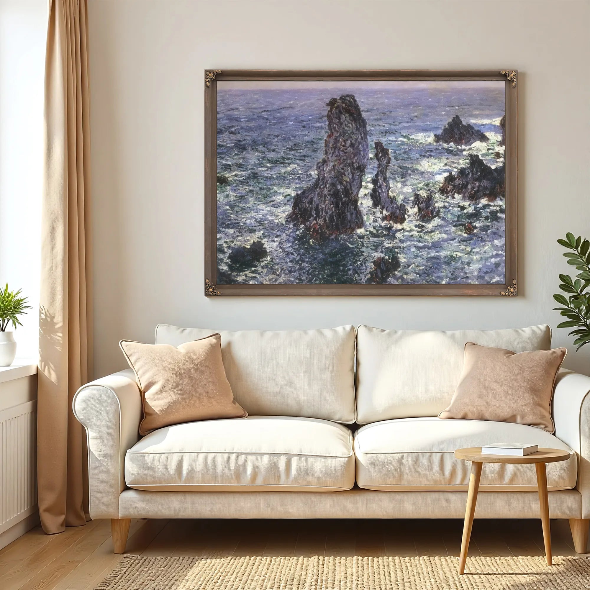Pyramids At Belle Ile By Claude Monet Fine Art Print