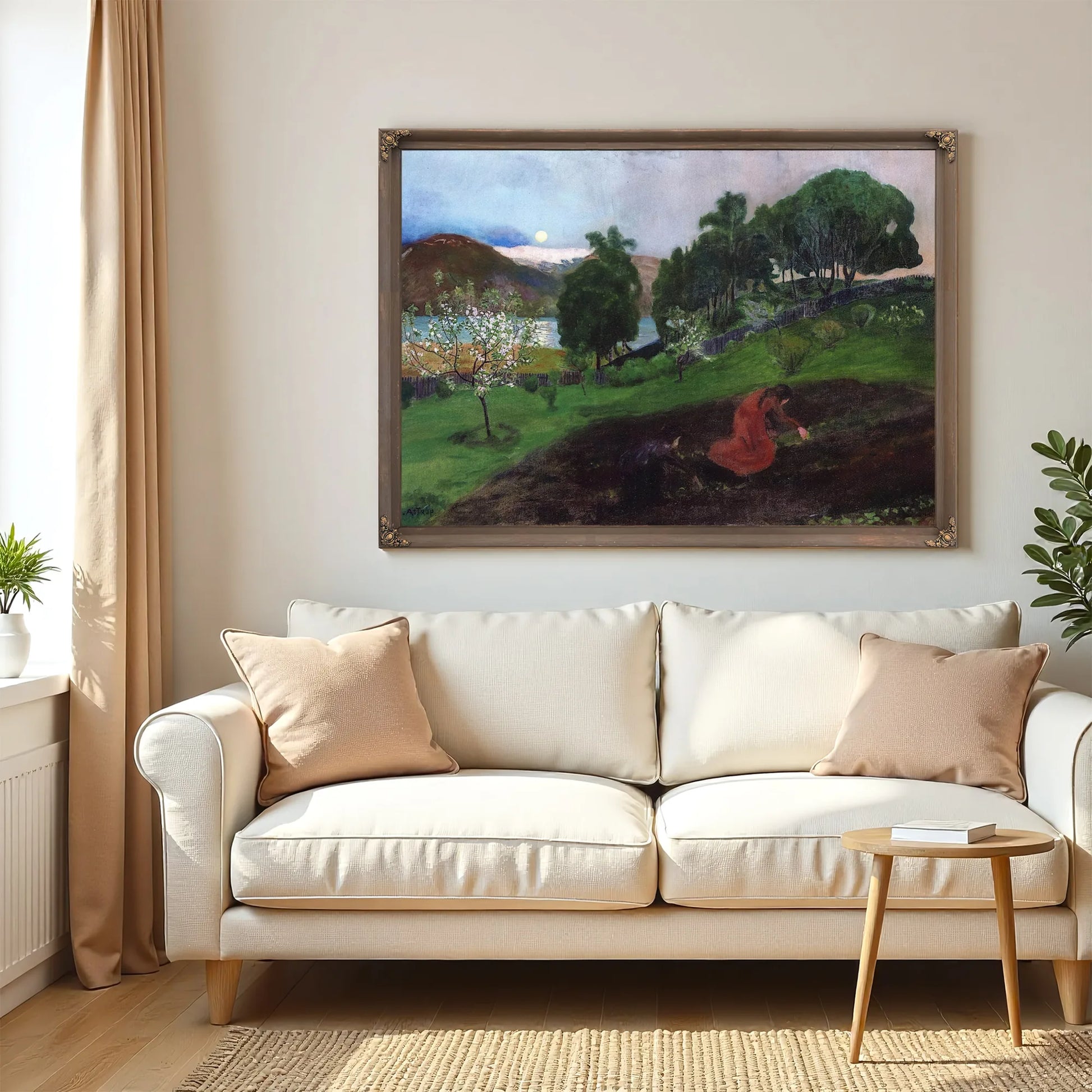 Spring Night In The Garden By Nicolai Astrup Fine Art Print