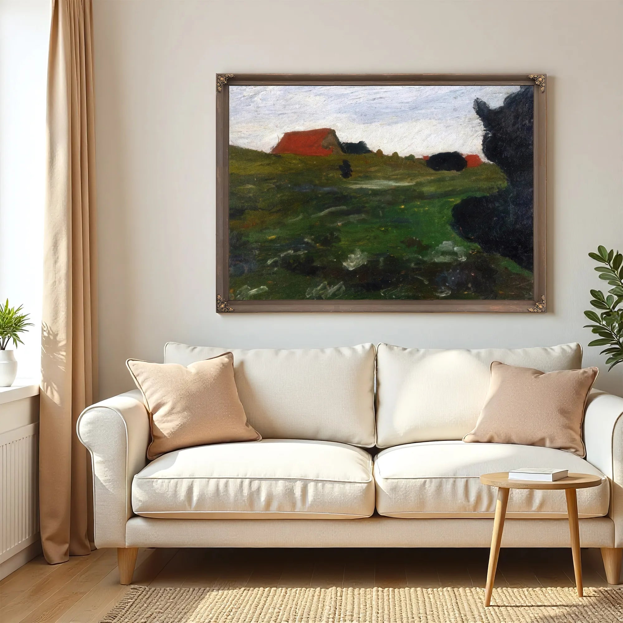 Landscape With Shrubs And Red Houses By Paula Modersohn Becker Fine Art Print