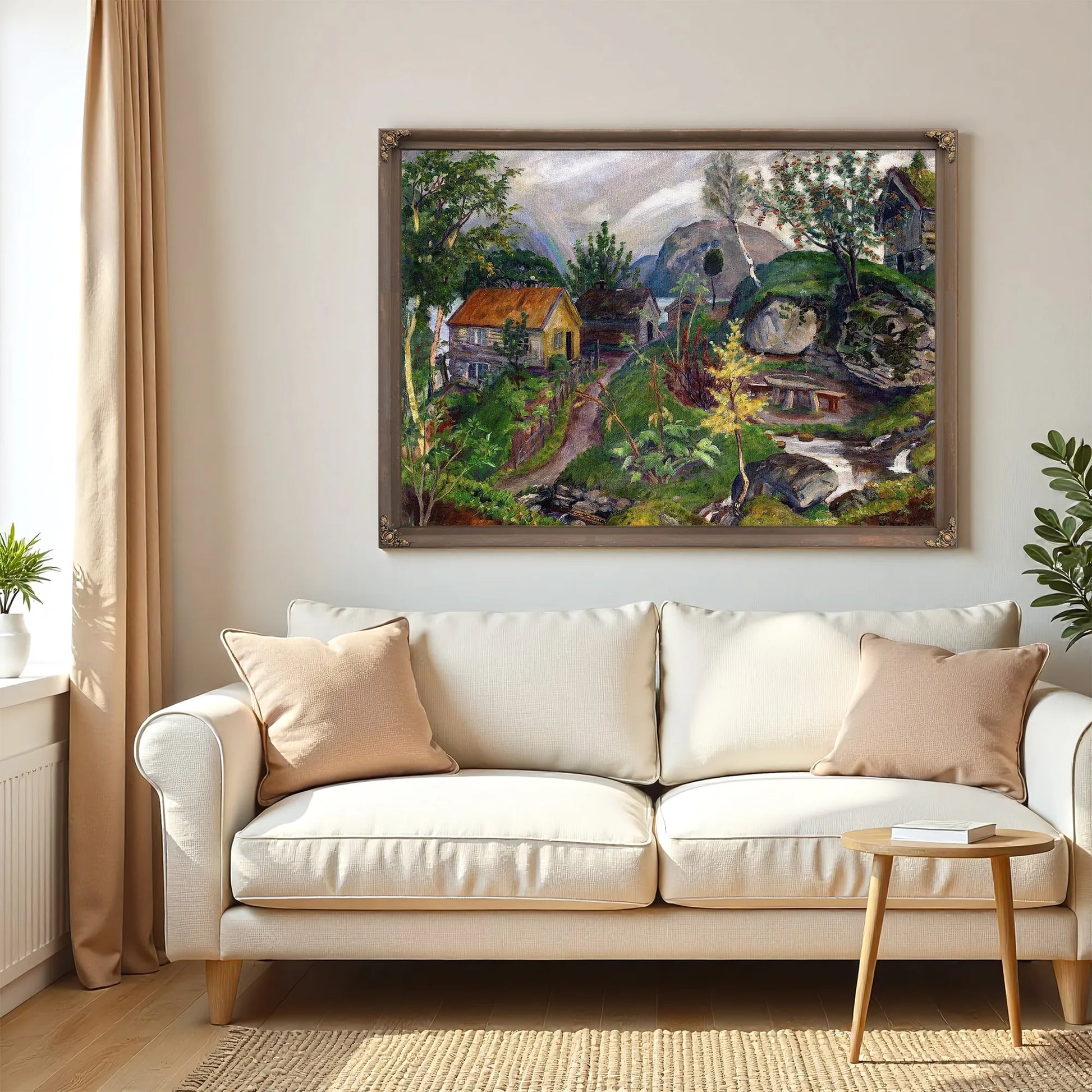 Sandalstrand With Rainbow By Nicolai Astrup Fine Art Print