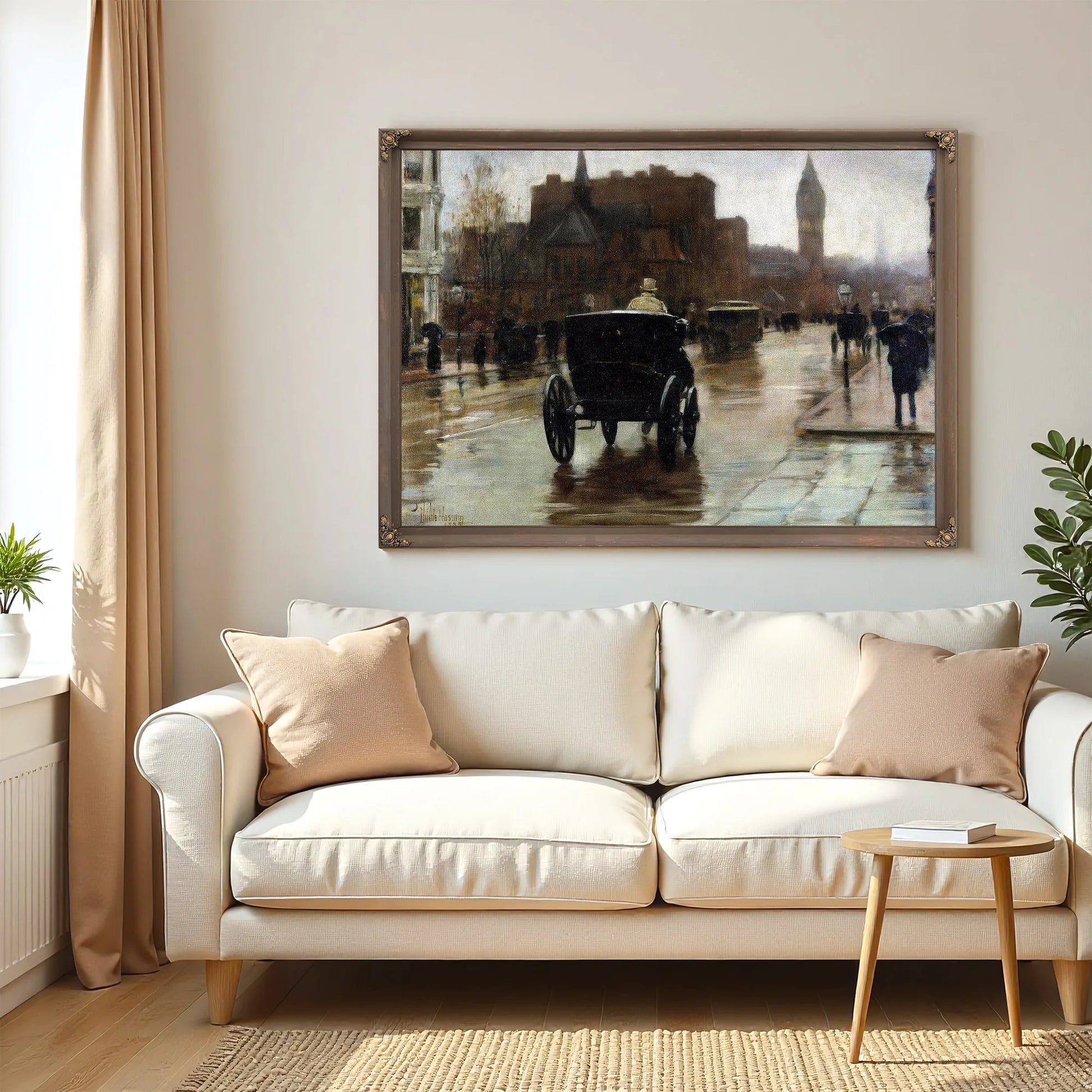 Columbus Avenue Rainy Day By Childe Hassam Fine Art Print