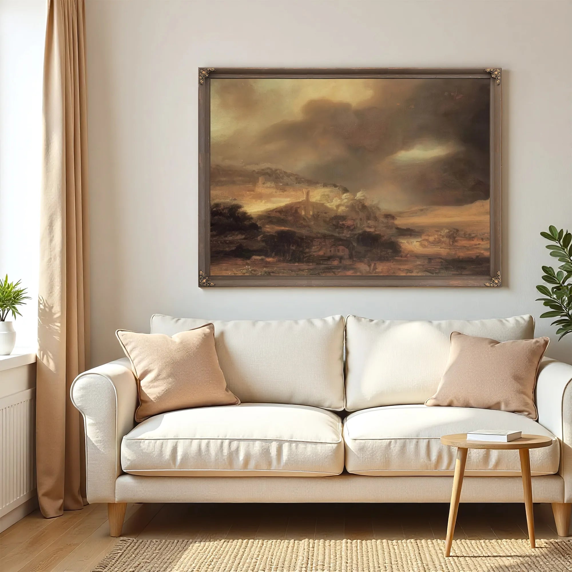 Stormy Landscape, By Rembrandt Fine Art Print