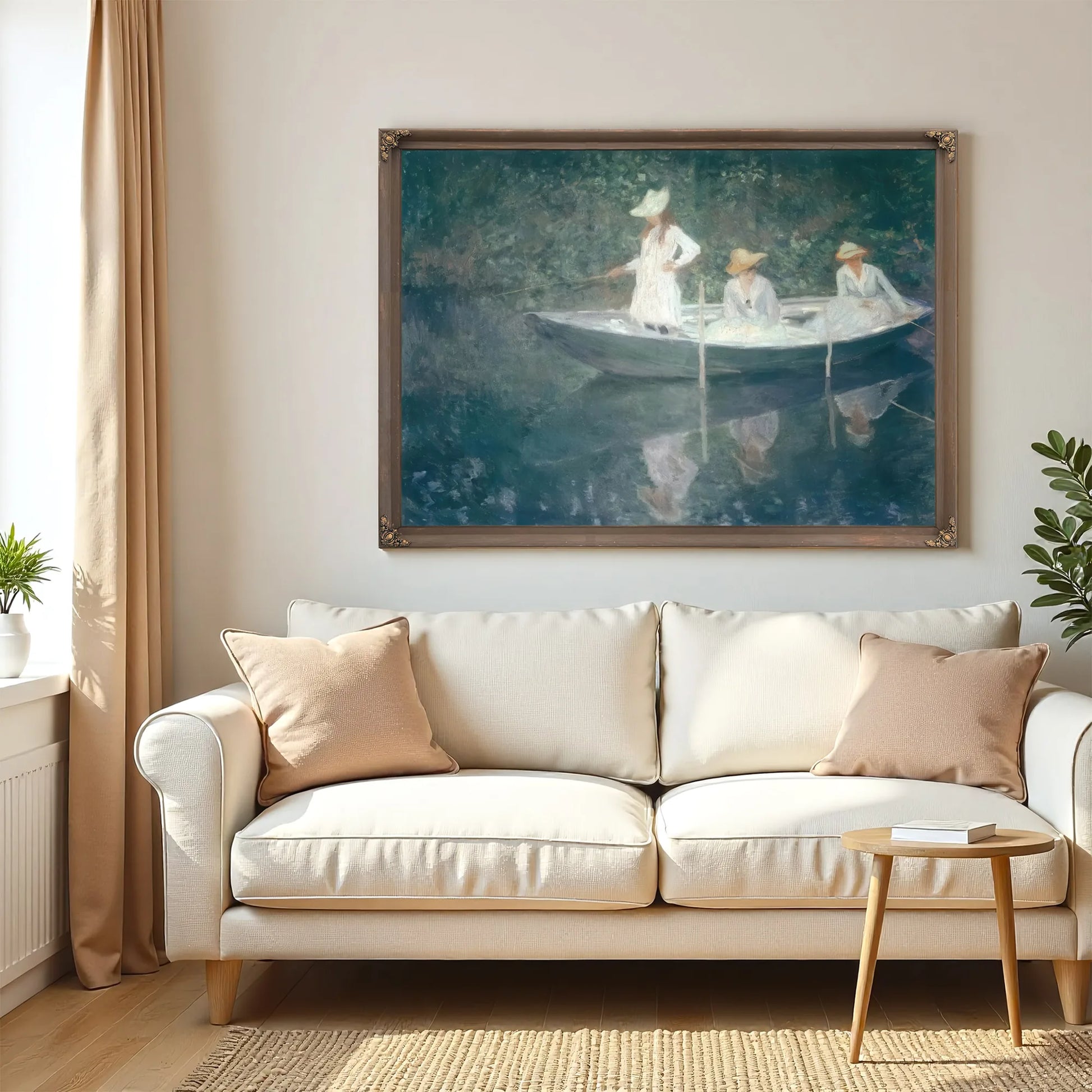 In The Boat By Claude Monet Fine Art Print
