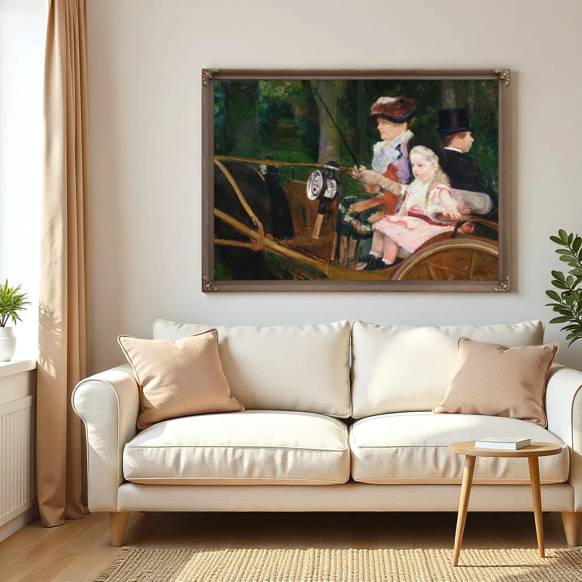 A Woman And A Girl Driving By Mary Cassatt Fine Art Print
