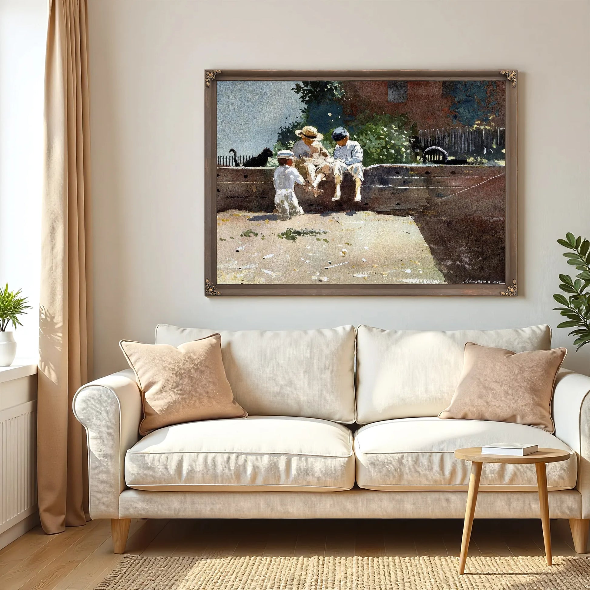 Boys And Kitten By Winslow Homer Fine Art Print