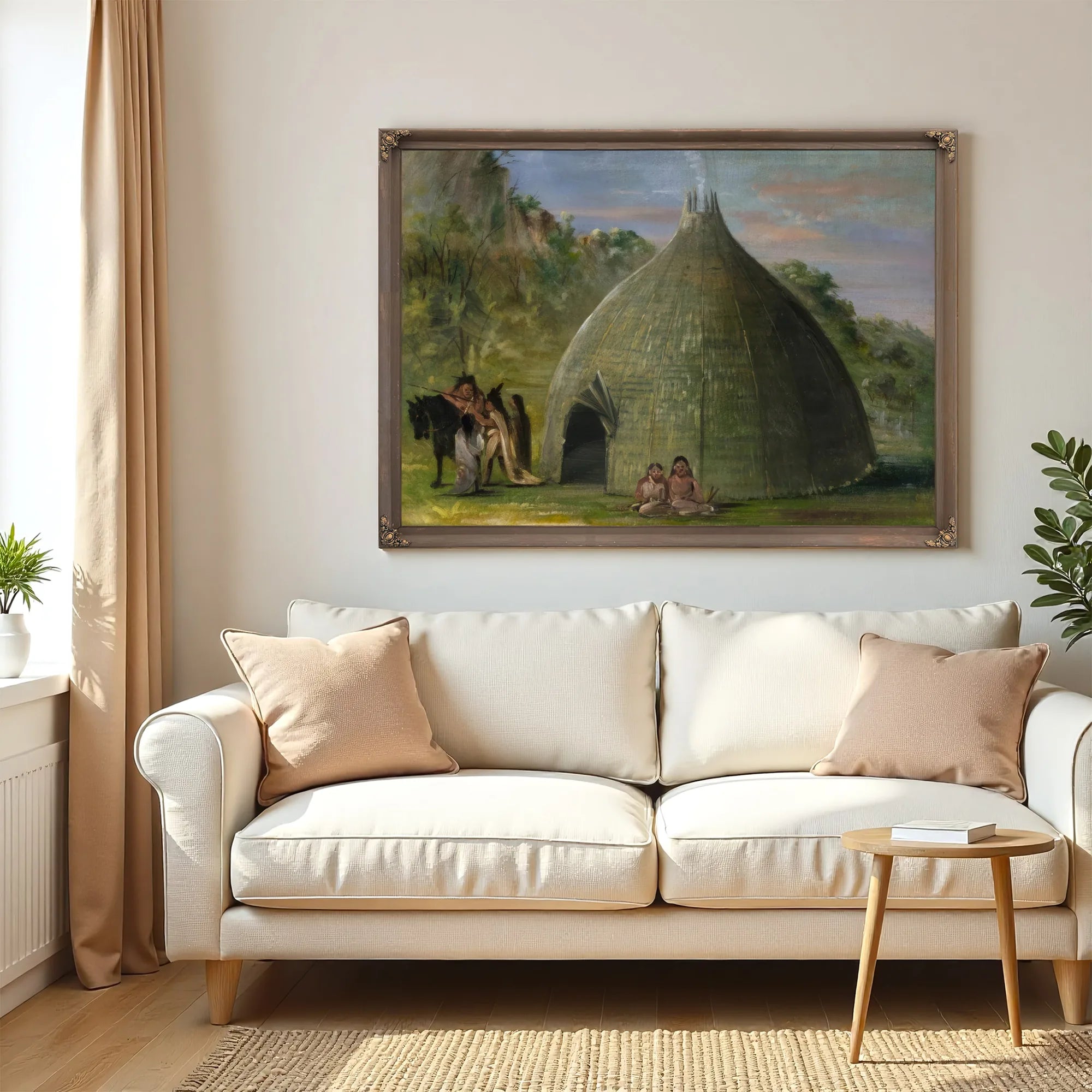 Wichita Lodge, Thatched With Prairie Grass By George Catlin Fine Art Print
