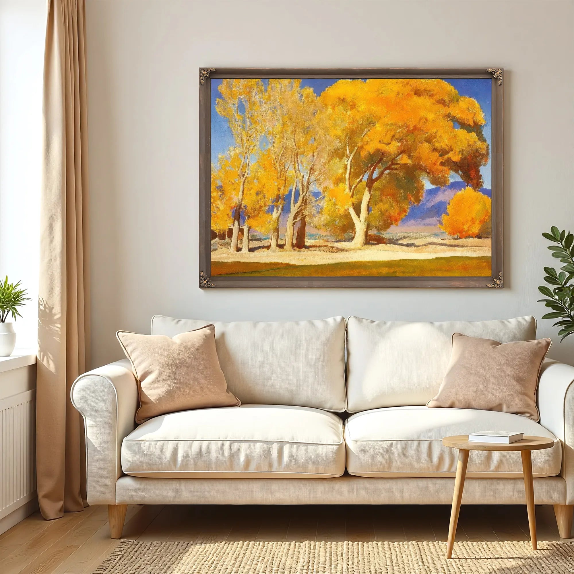 Fall Cottonwoods By Maynard Dixon Fine Art Print