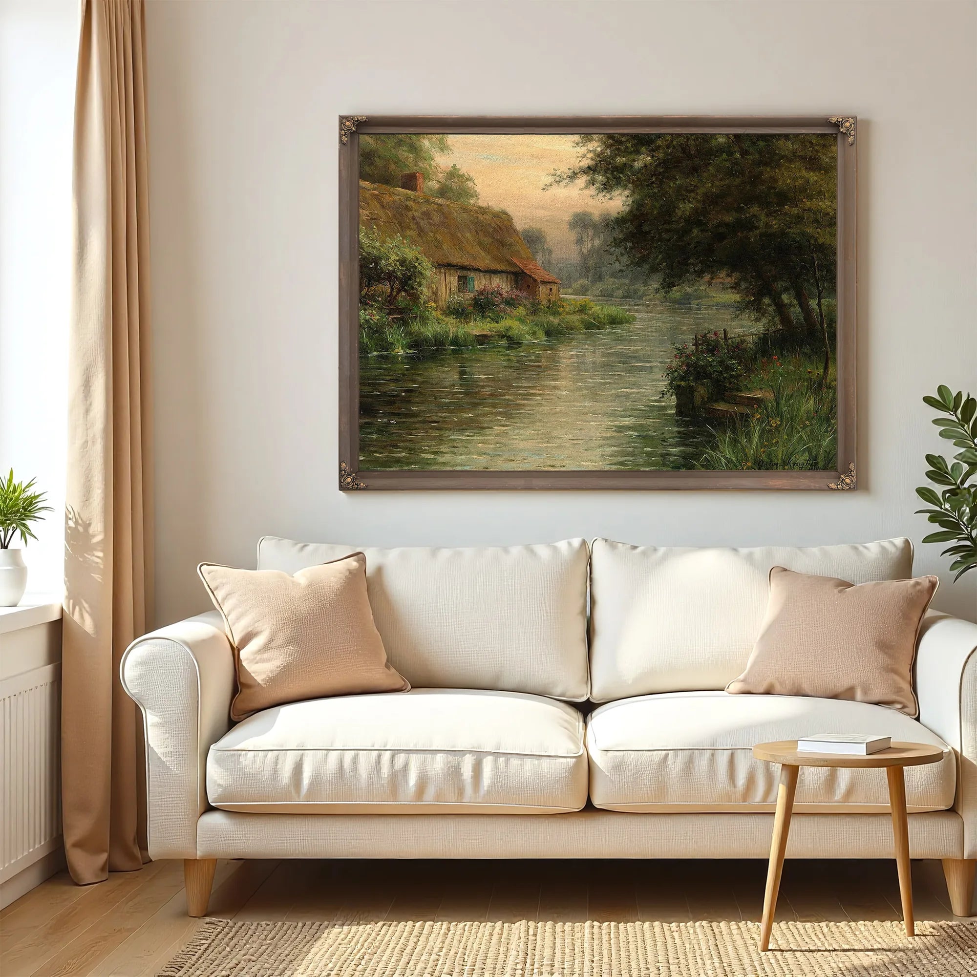 Cottage Along The River By Louis Aston Knight Fine Art Print