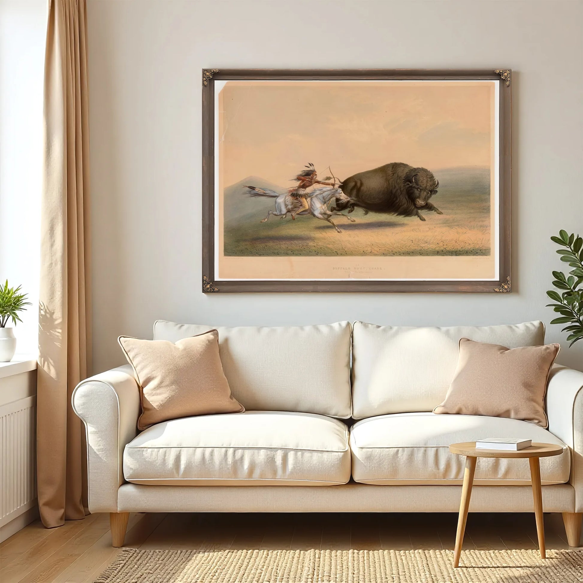 Buffalo Hunt, Chase No. 6 By George Catlin Fine Art Print