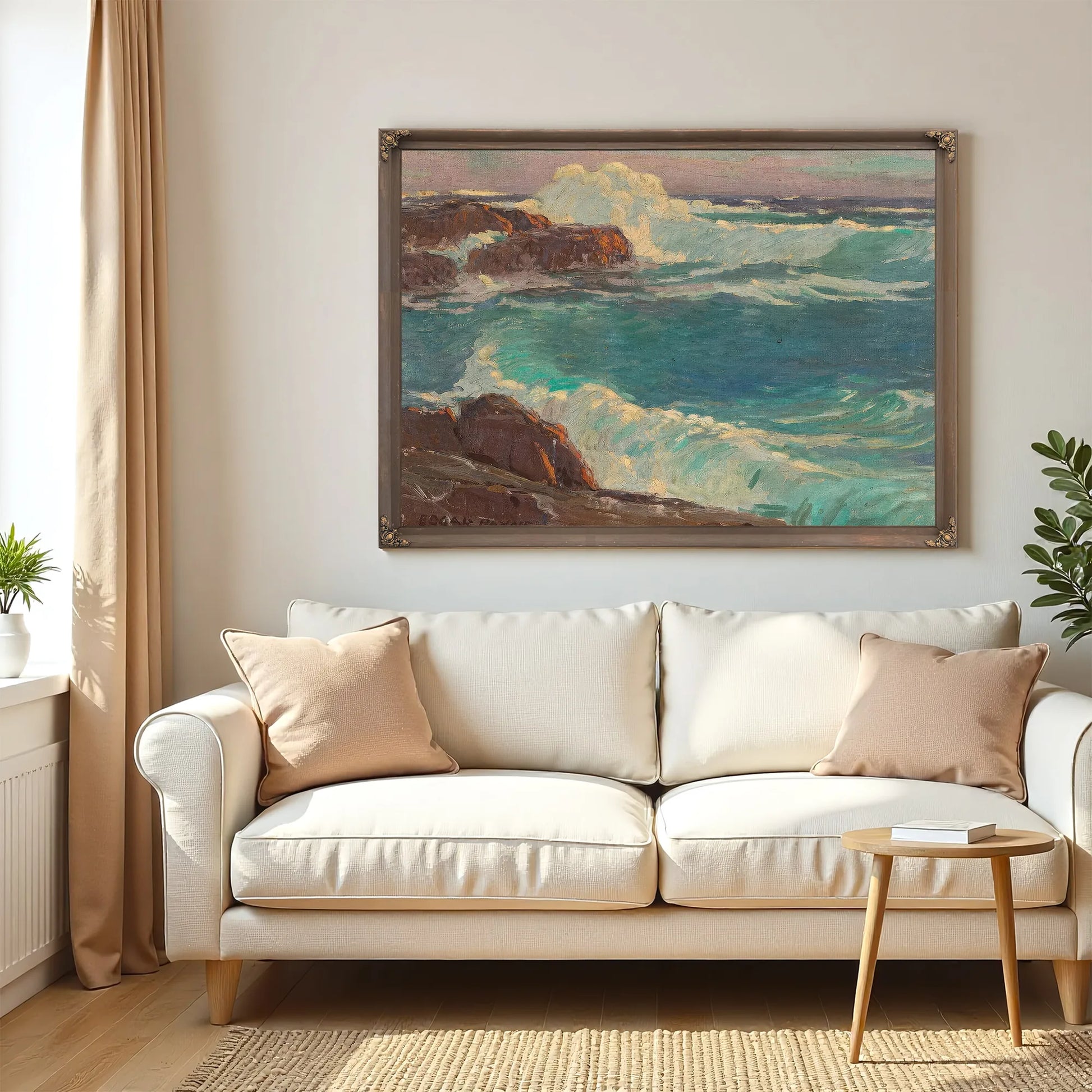 Rough Seas Along A Rocky Coast By Edgar Payne Fine Art Print