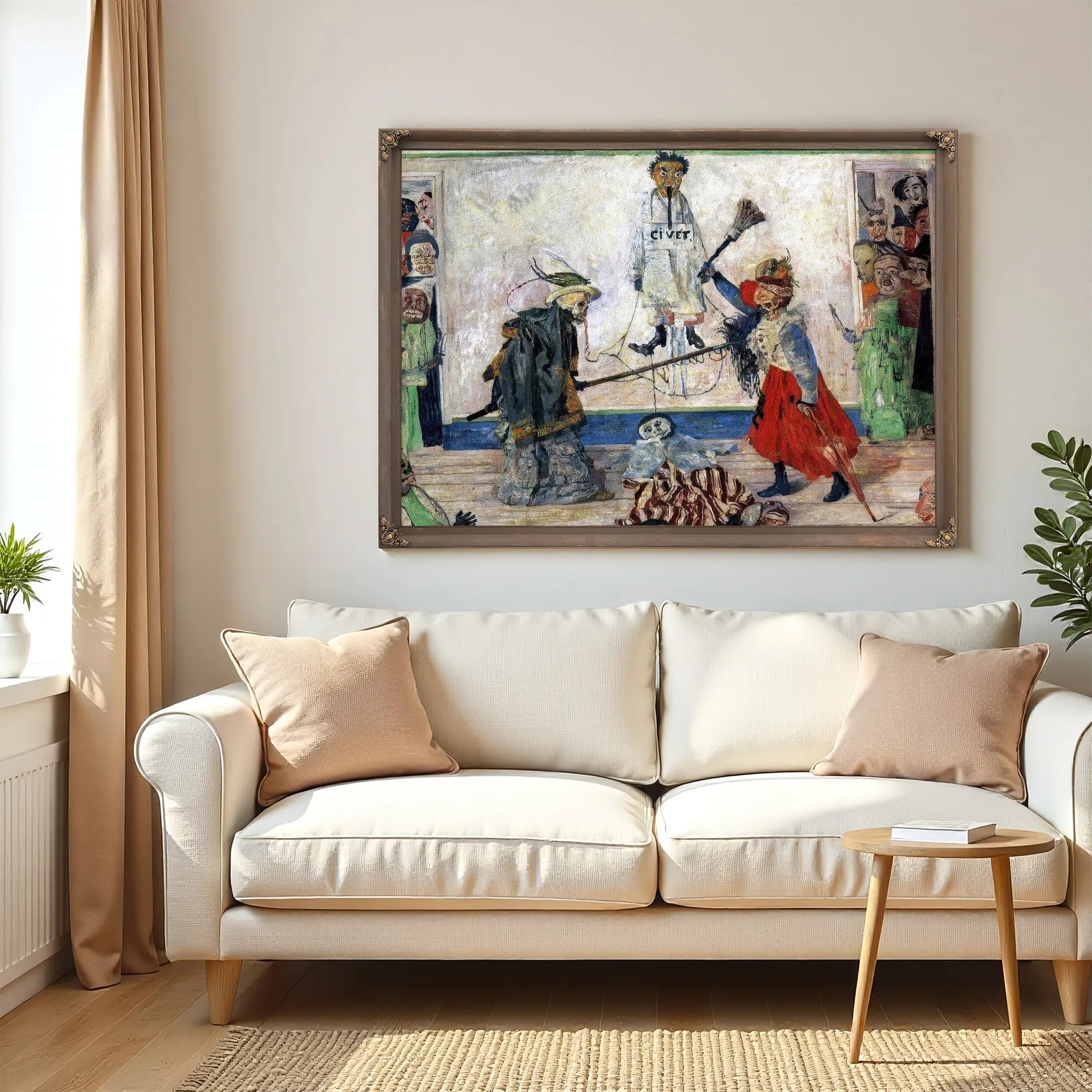 Masks Fighting Over A Hanged Man By James Ensor Fine Art Print