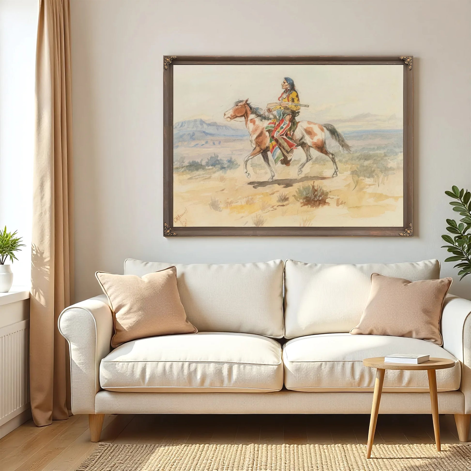 Blackfoot Indian A Crow Scout By Charles Marion Russell Fine Art Print