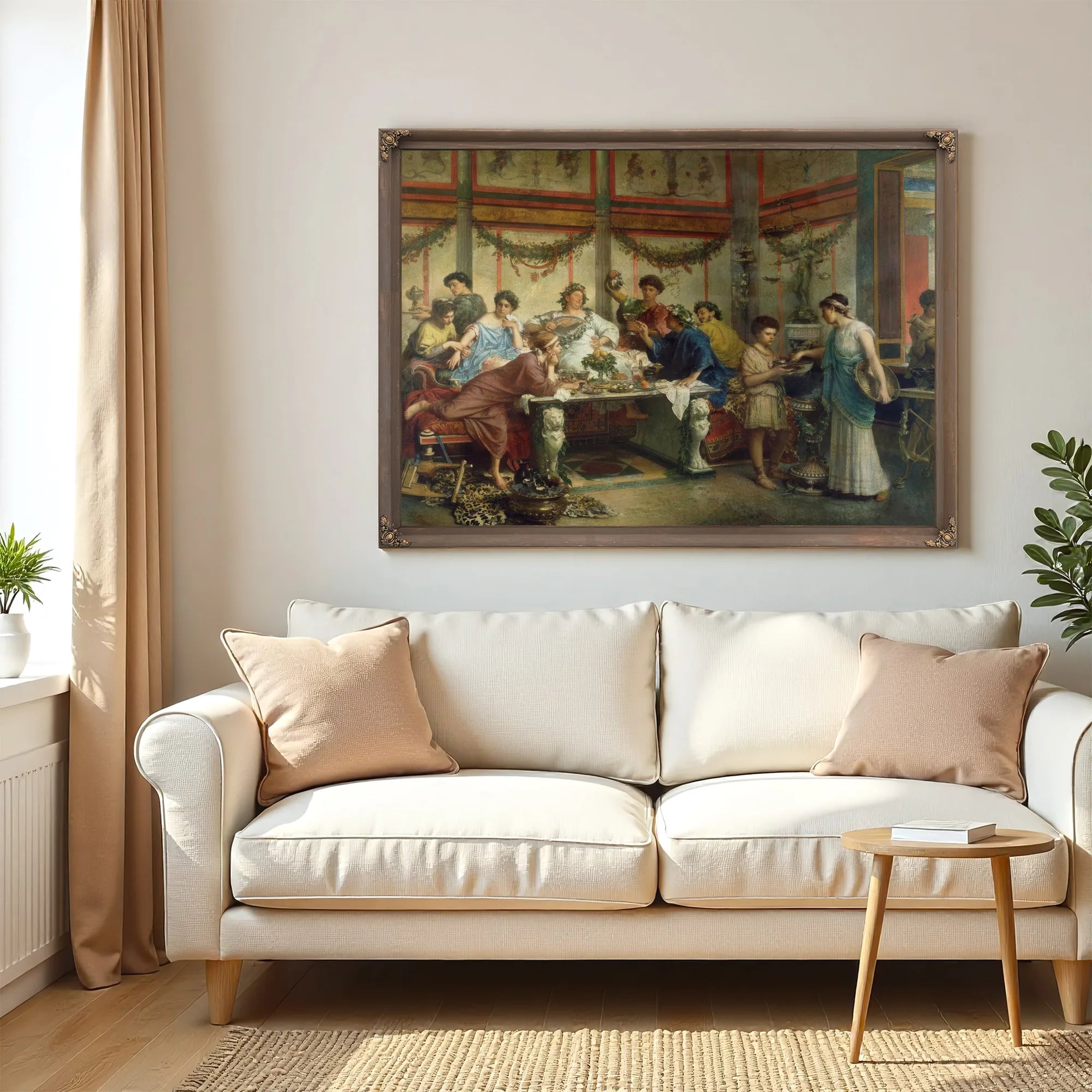 A Roman Feast By Roberto Bompiani Fine Art Print